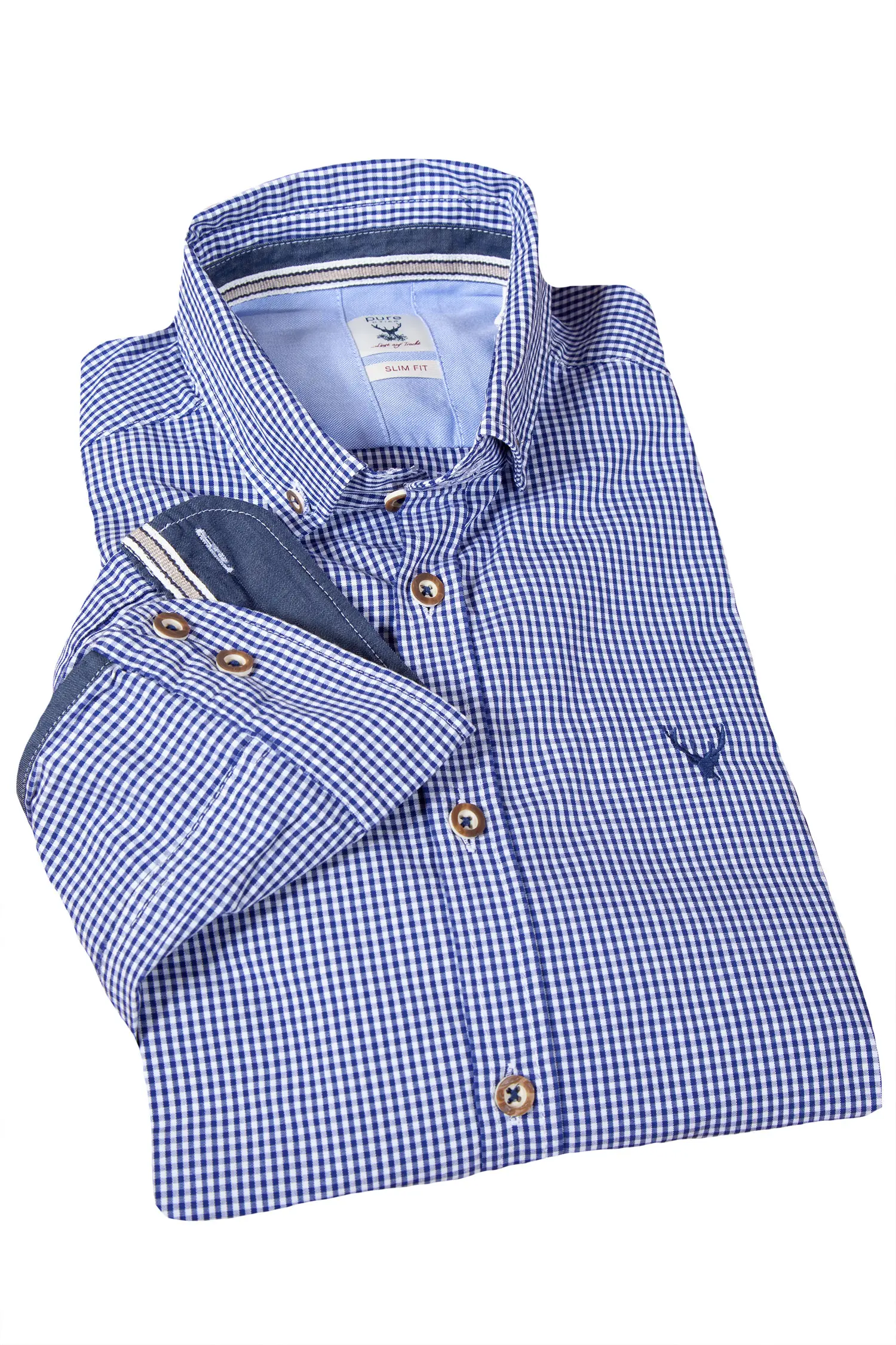 1524-1043-BL6-23-04b-5732a Trachtenhemd kleine Karos in Vichy-Karomuster