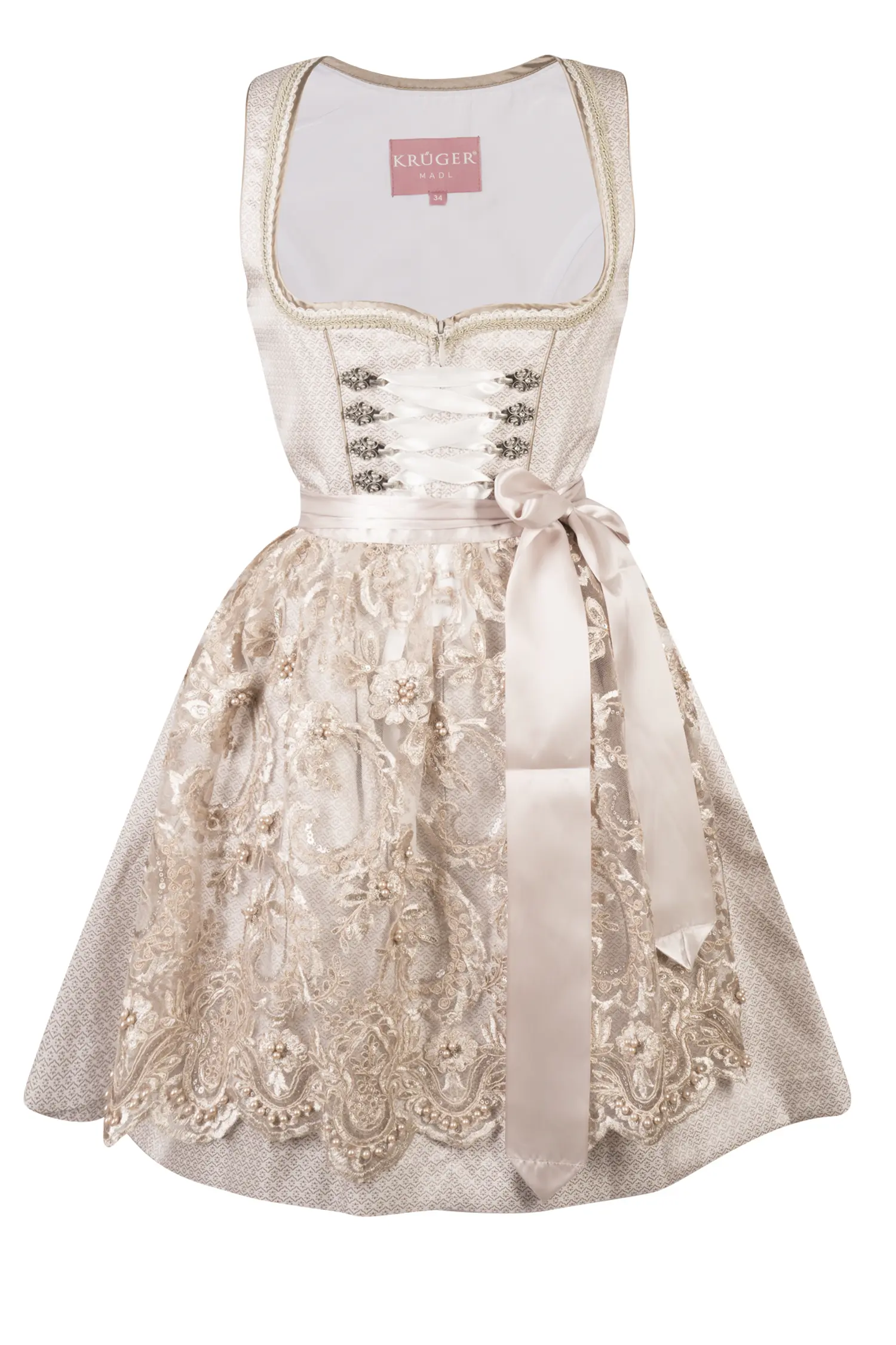Dirndl Freda in Champagner Farben