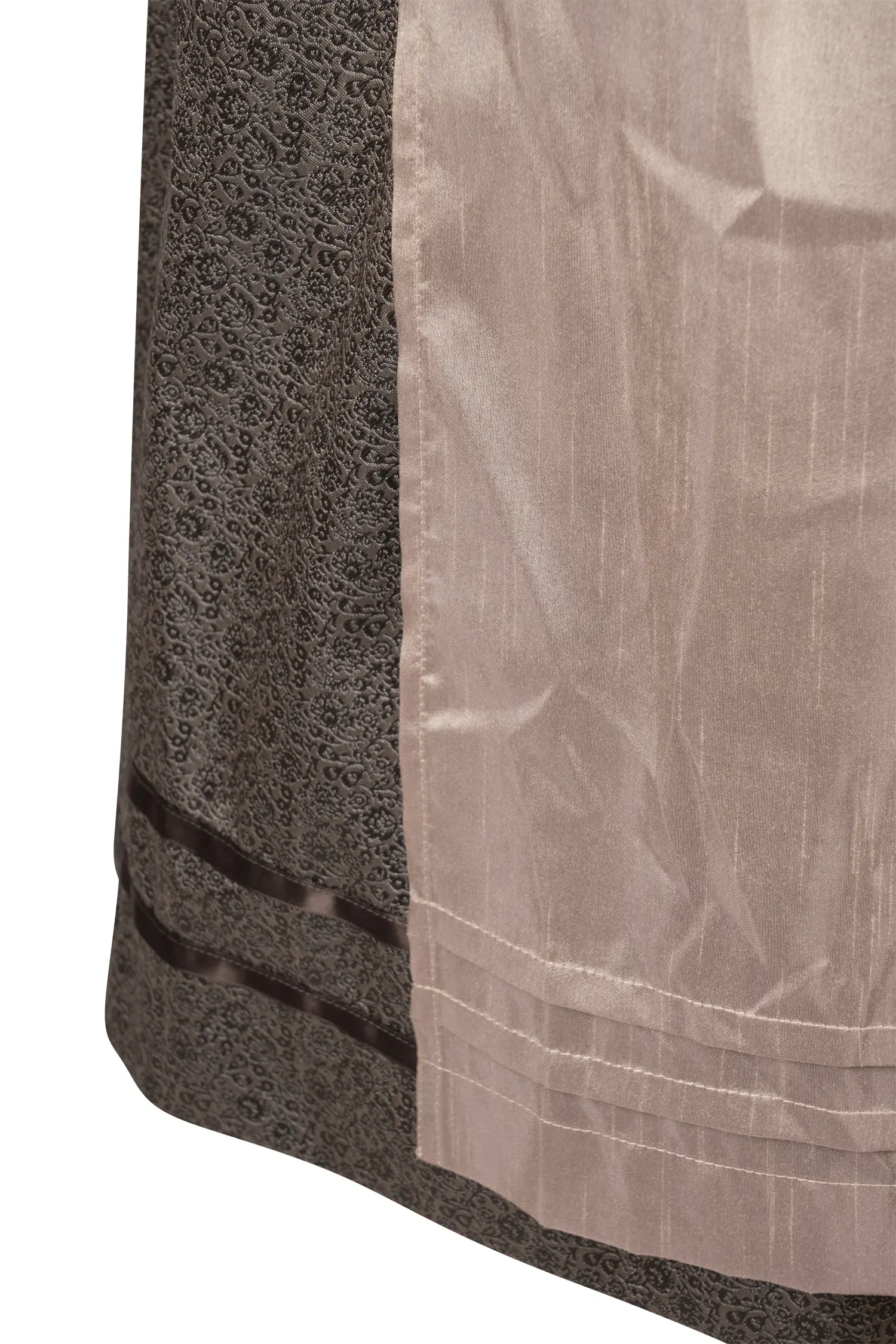 Dirndl Beatrice dunkelbraun mit Mieder in Cordoptik - Detail Rock