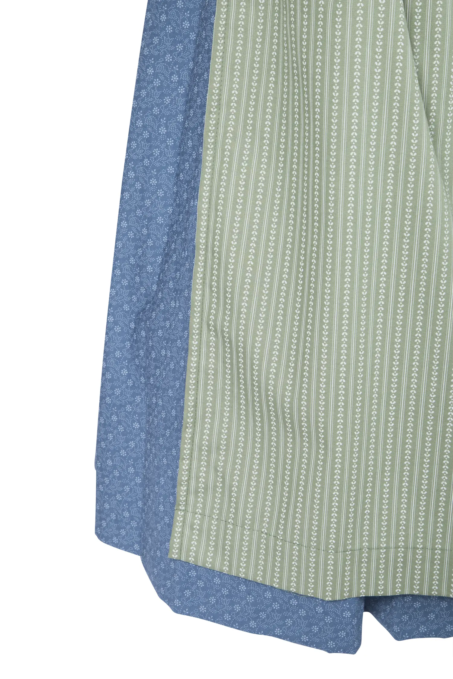 Dirndl Leila in blau / salbei mit Schneewittchenkragen - Detail Rock