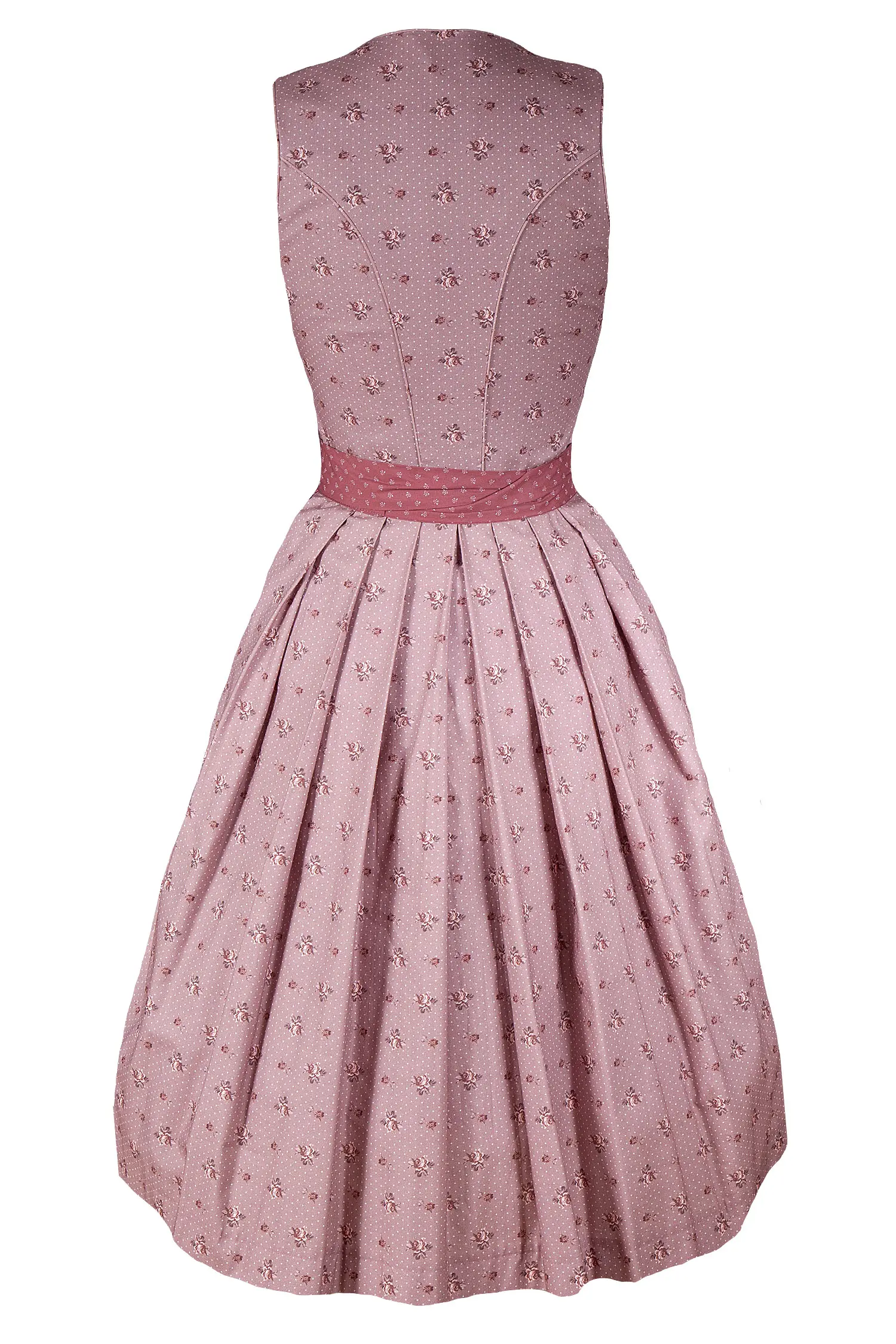 3091-1518-ro6-23-04c-5766d Dirndl Manuela von Wenger in rosenholz / beere im Romantik-Look - Rückansicht