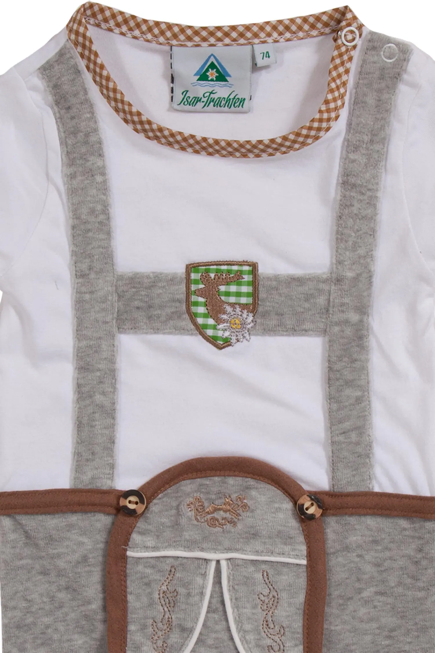 baby-strampler-lederhose-grau-4729-0011-ws4-18-04g-4512-b Baby Strampler Lederhose weiß grau Detail