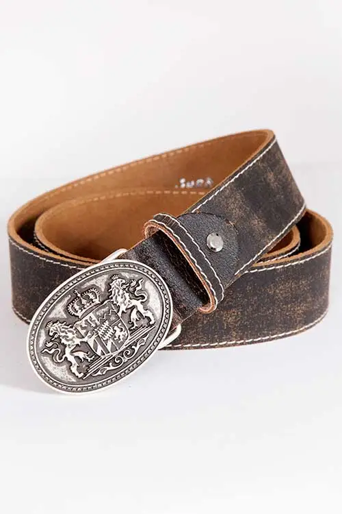 4021-1119-br8-17-11a-7810-a5a2508cce13b1 Damen Trachten Gürtel in braun mit silberner Schließe