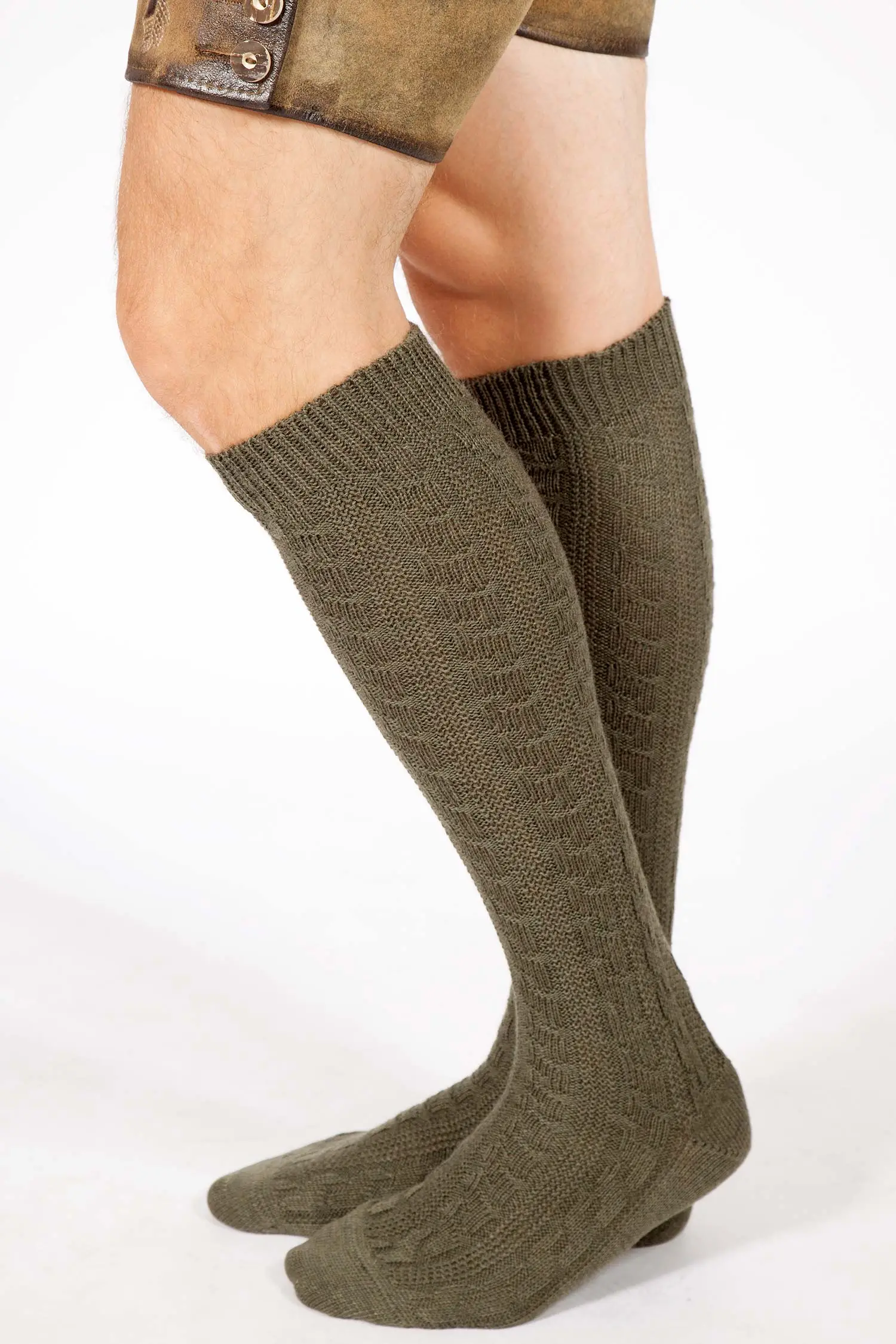 Herren Wadelstrümpf in olivgrün 
