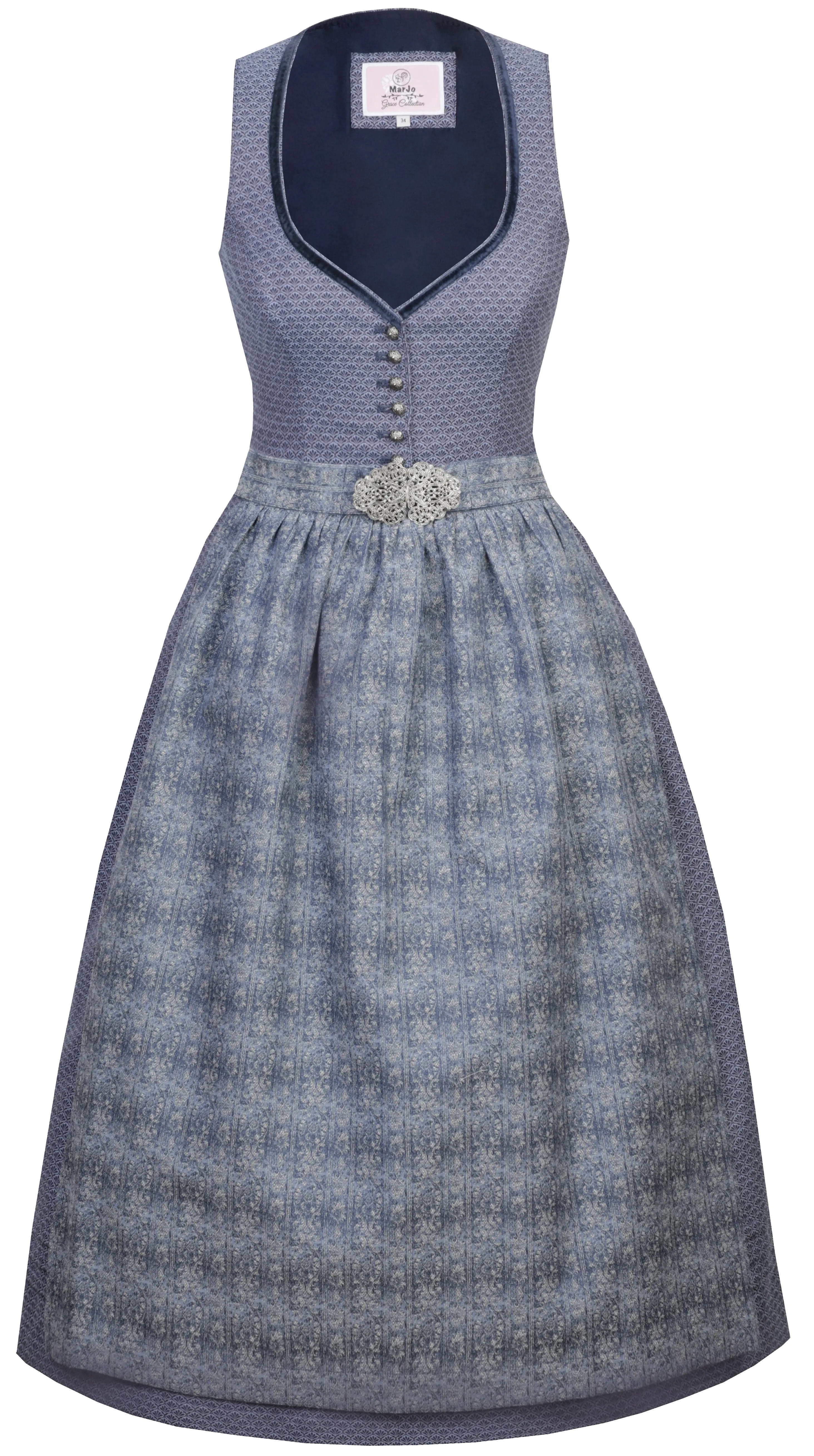 Dirndl Sophie oceanblue mit Schließe