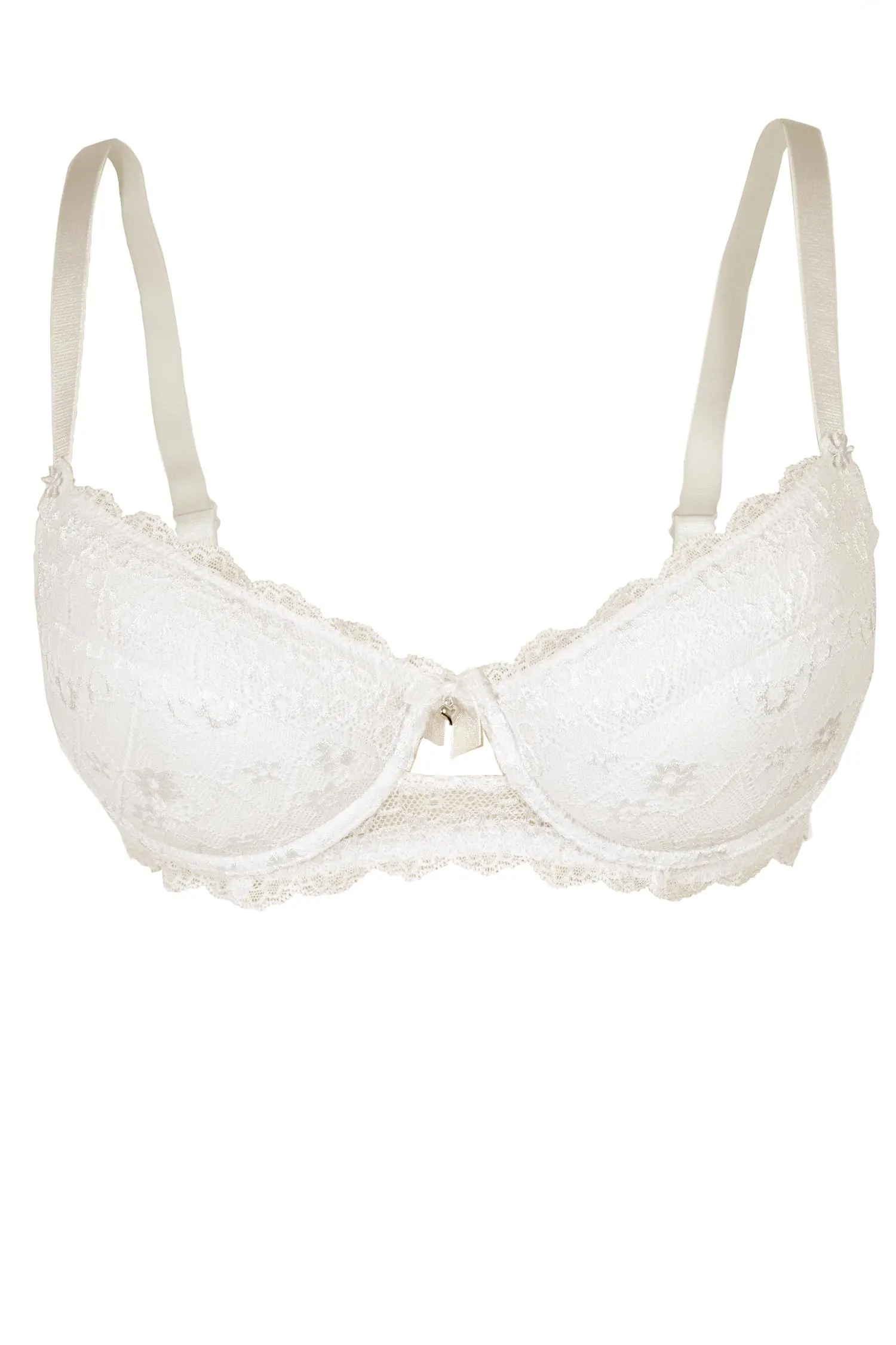 Dirndl BH in creme mit Spitze und Rose und leichtem Push-up frei