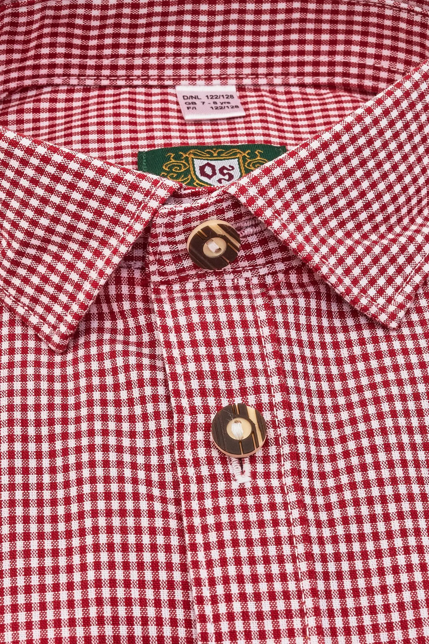 OS Trachten Hemd für Kinder Rot/Weiß kariert