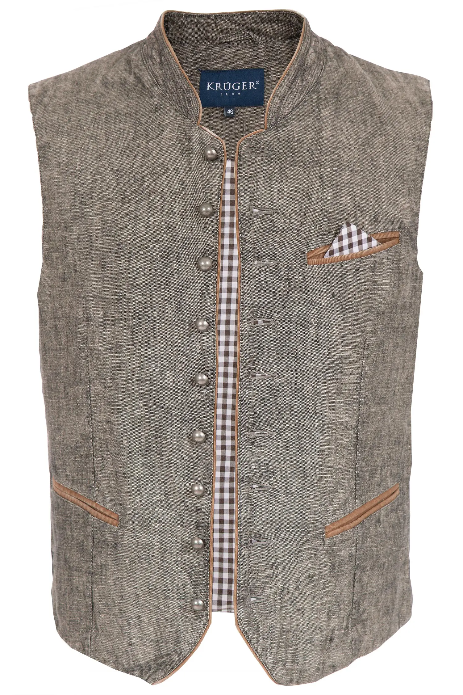 Trachtenweste aus Leinen in grau meliert 
