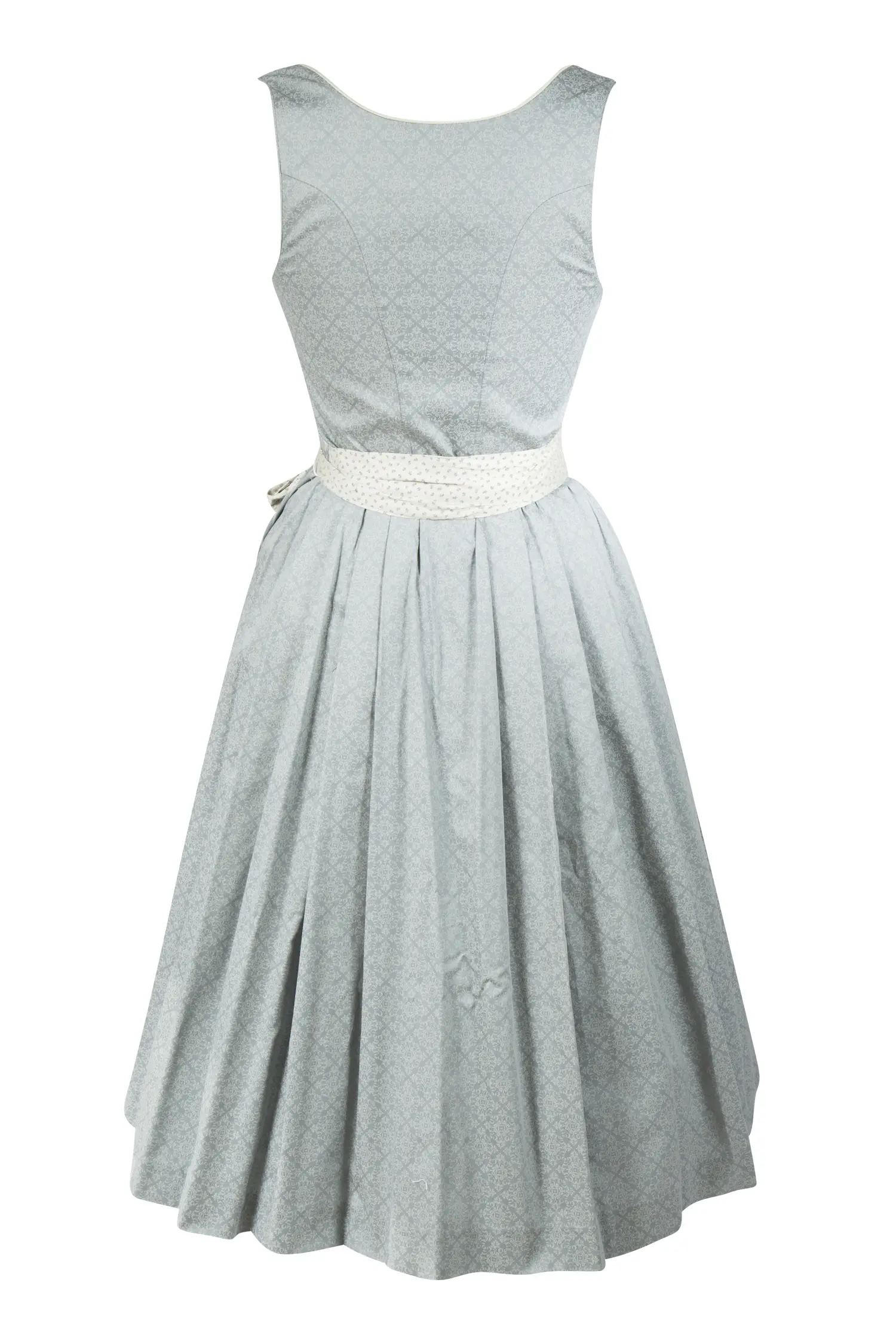 Dirndl Lissy in schilfgrau mit toller Schürze - Rückansicht