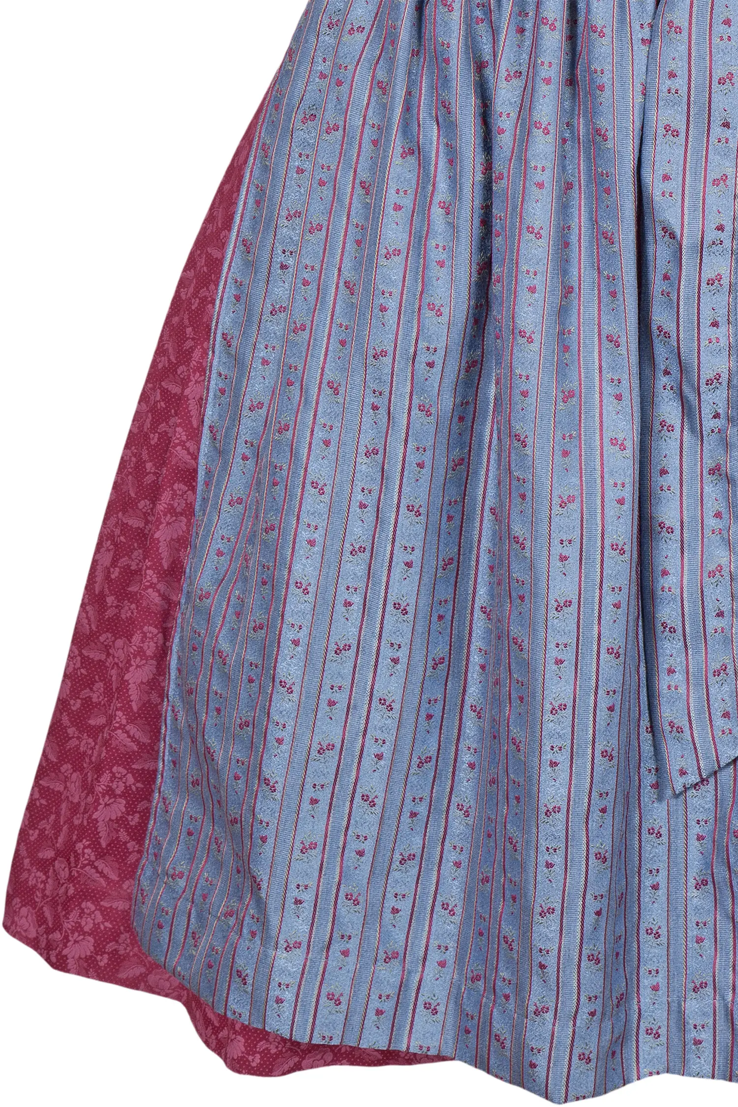 Midi Dirndl Noel in weinrot mit Herzausschnitt Schürze