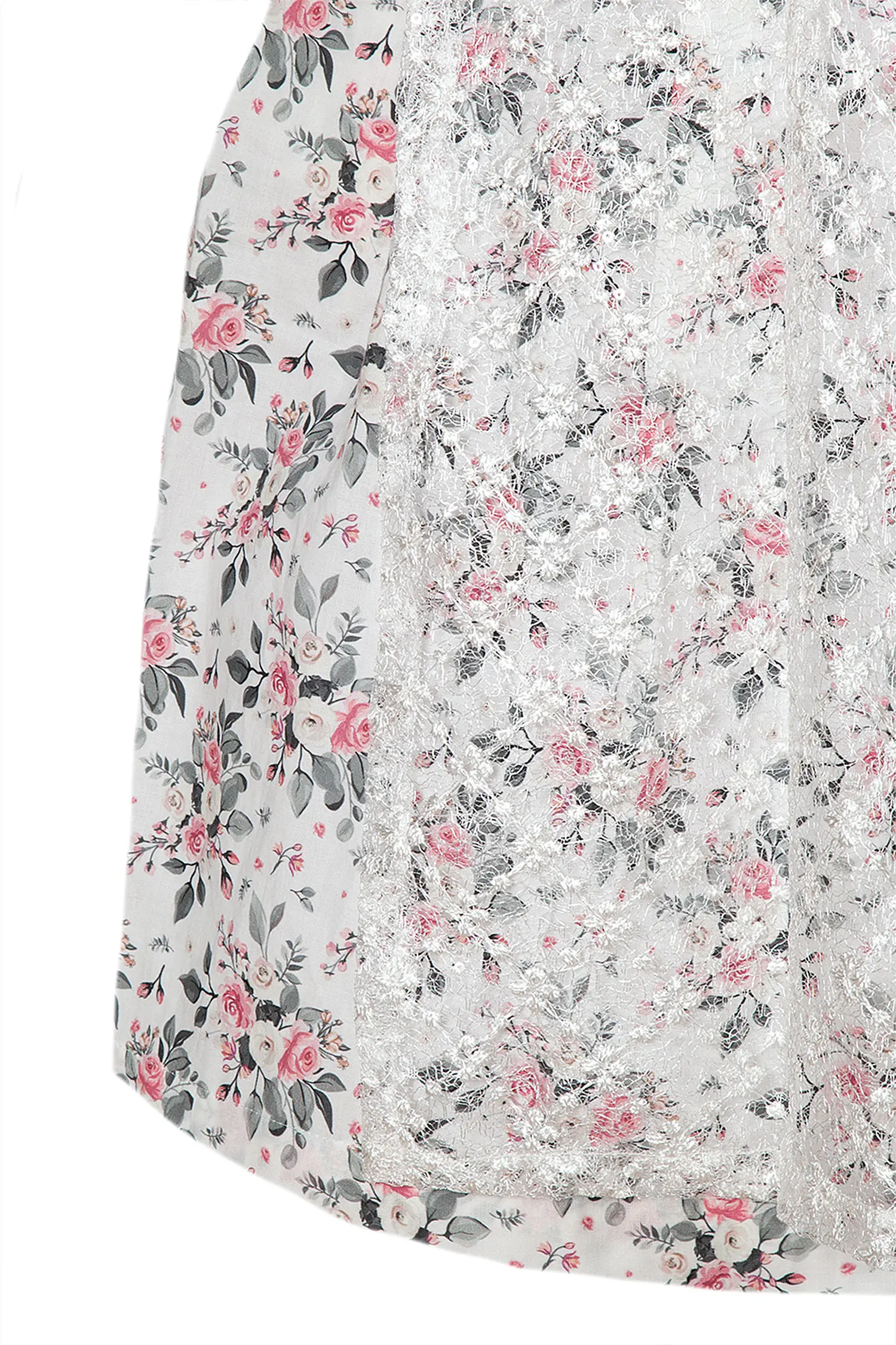 Romantisches Blumendirndl von Gamsbock mit Rosen - Detail Rock