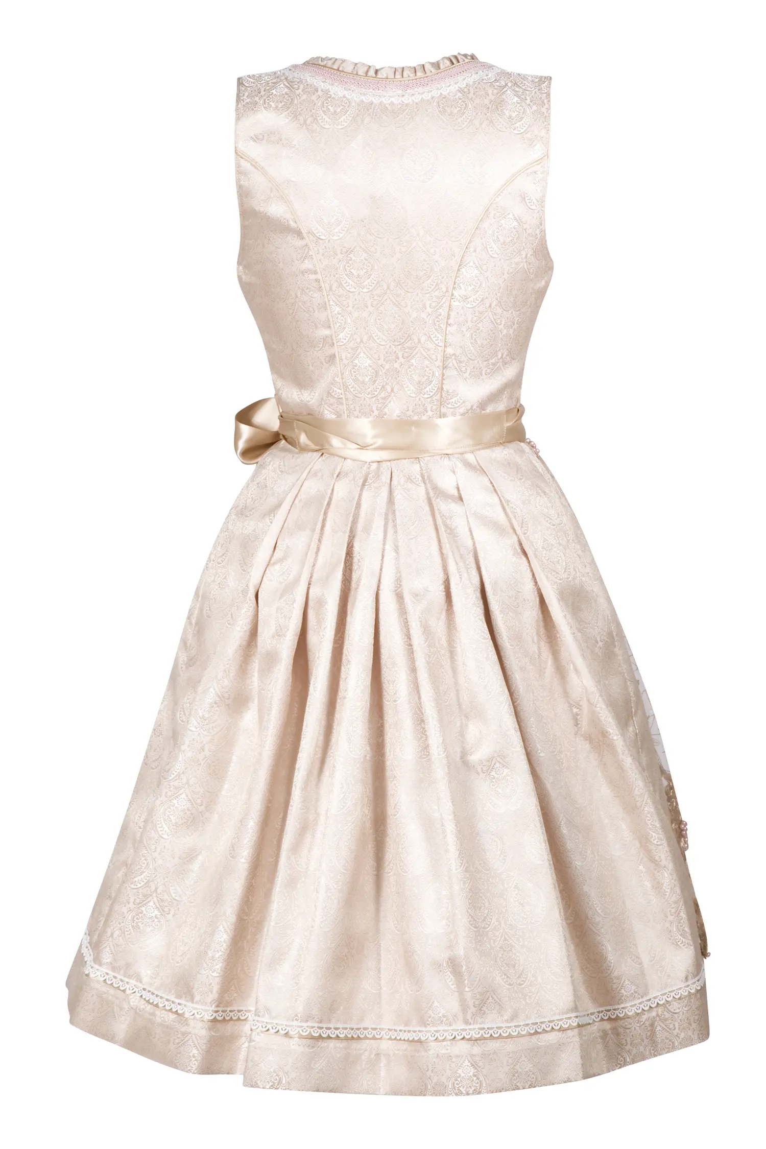 Dirndl Kailia in goldfarben / taupe - Rückansicht