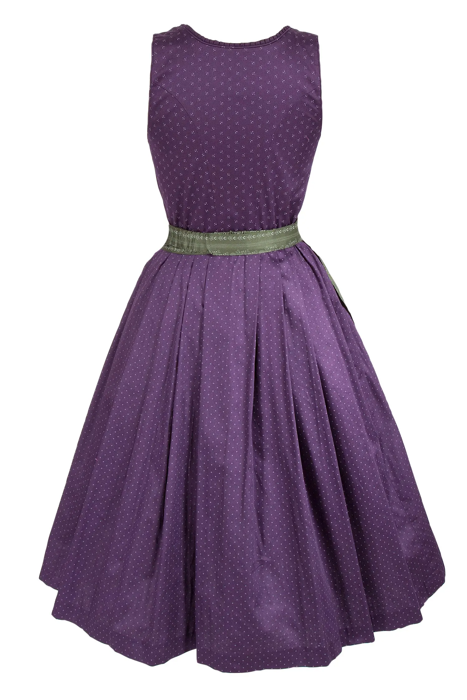 Midi Dirndl Kathi in aubergine und dunkelgrün hinten