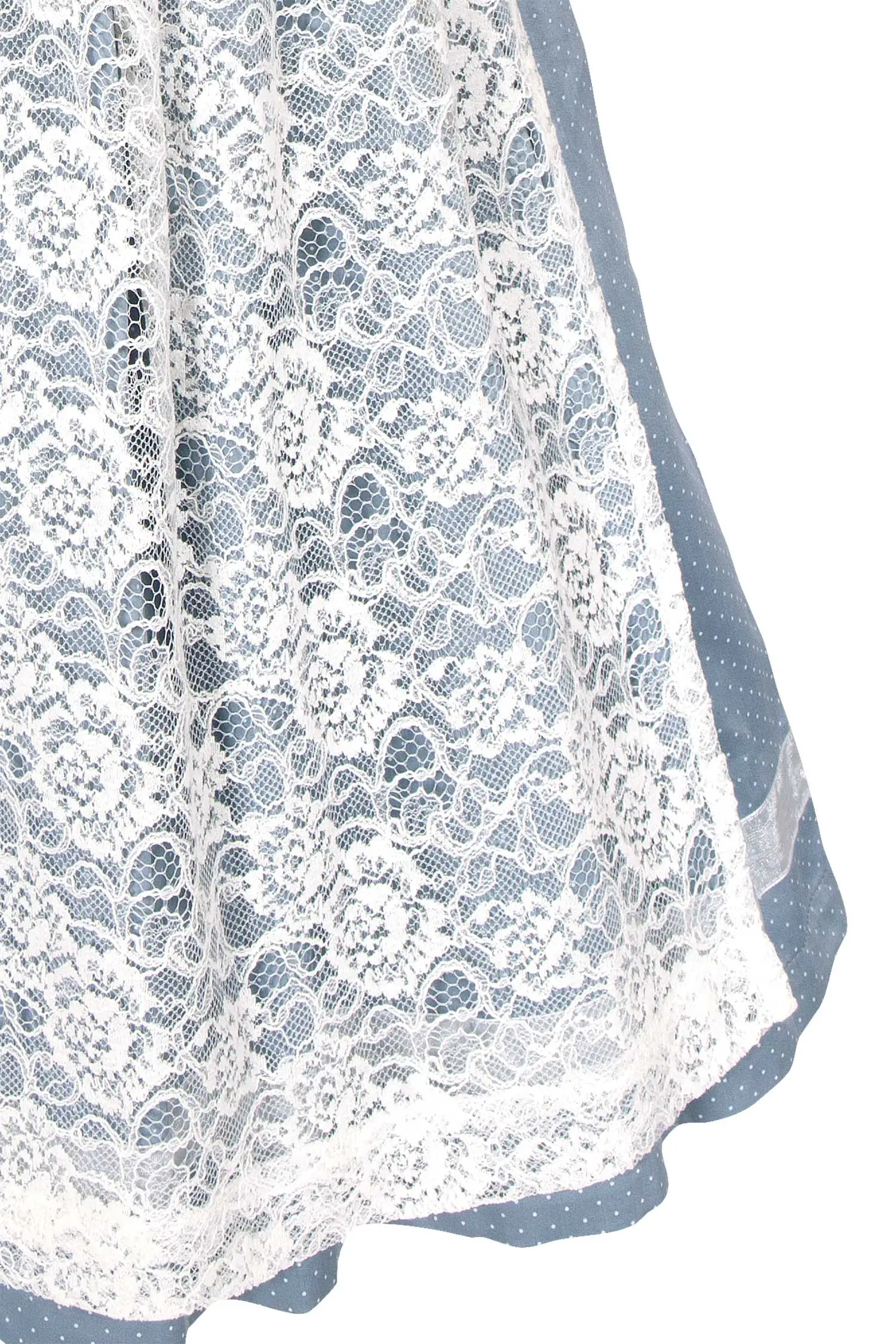 Mini Dirndl Sima in graublau aus Baumwolle Detail