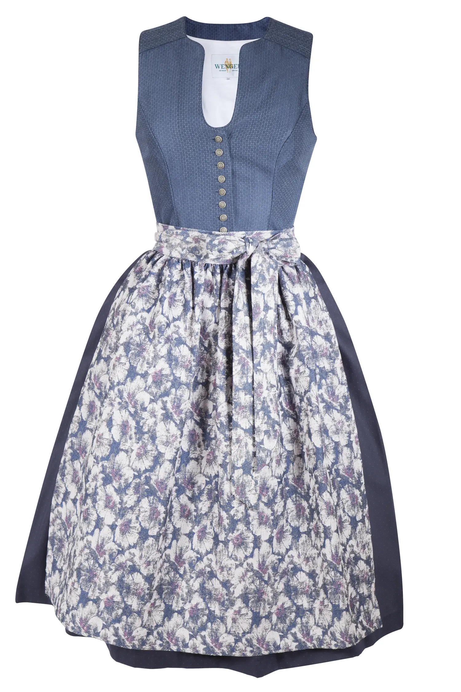 3098-0334-bl8-23-04i6400 Dirndl Elke von Wenger in dunkelblau