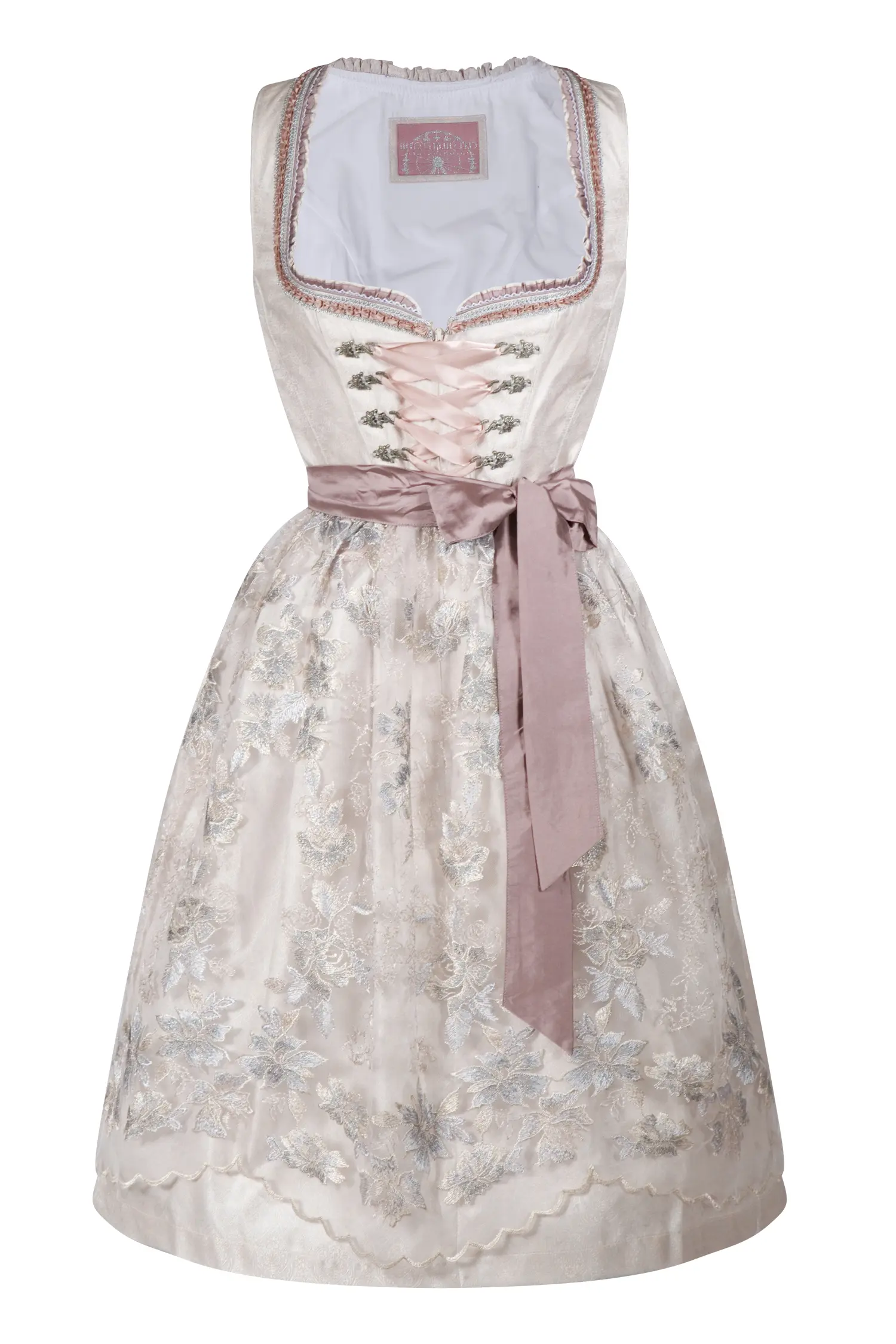 Dirndl Lacey in puder / grau
