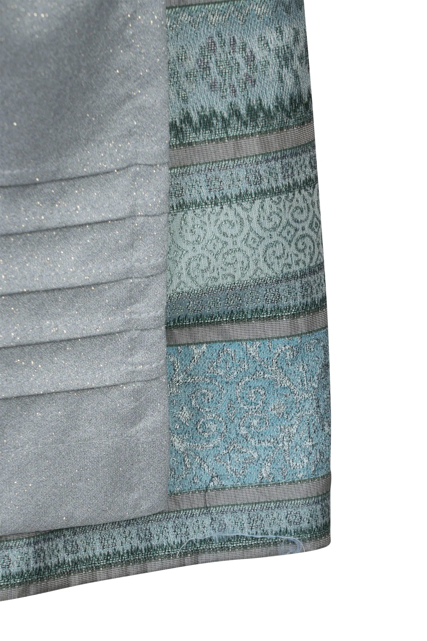 Samtdirndl in türkis mit Glitzerschürze - Detail Rock