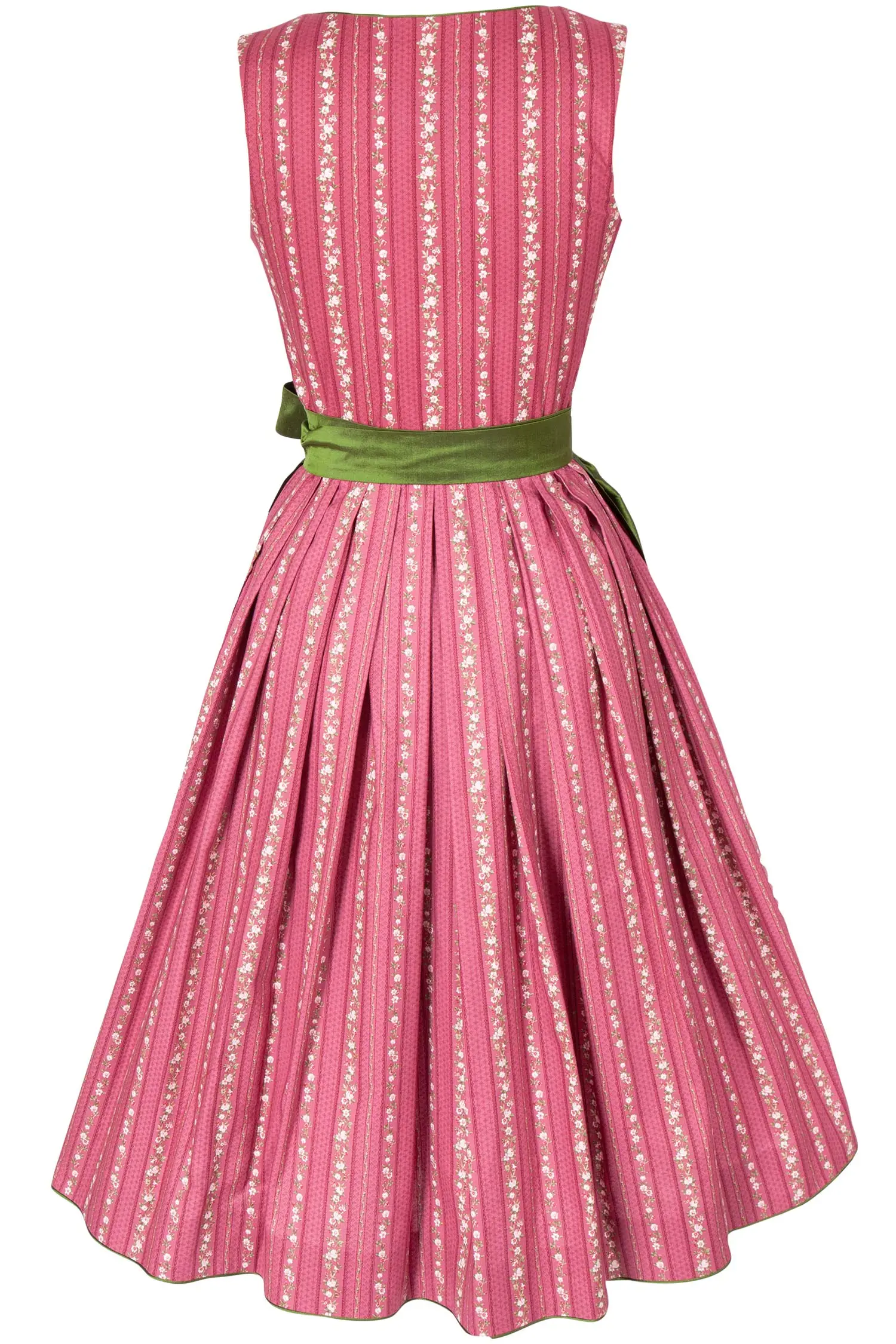 Sportalm Dirndl in rosa und grün mit Seidenschürze hinten
