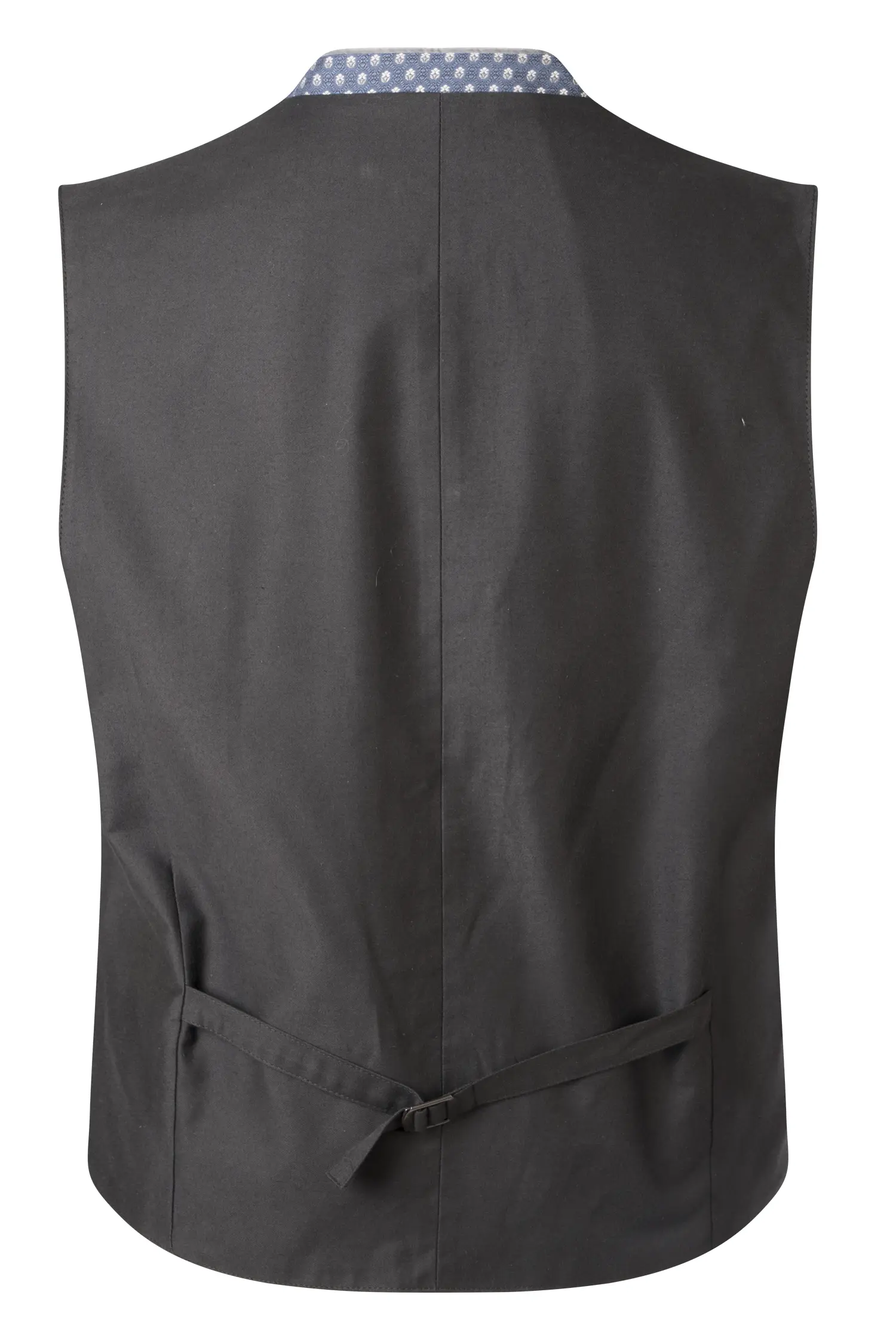 1345-0219-bl5-23-08-14-01710 Trachtenweste Robert in blau mit Samt-Paspel - Rückansicht