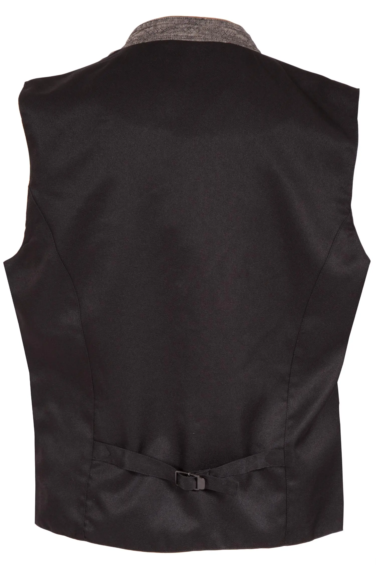 Trachtenweste aus Leinen in grau meliert hinten