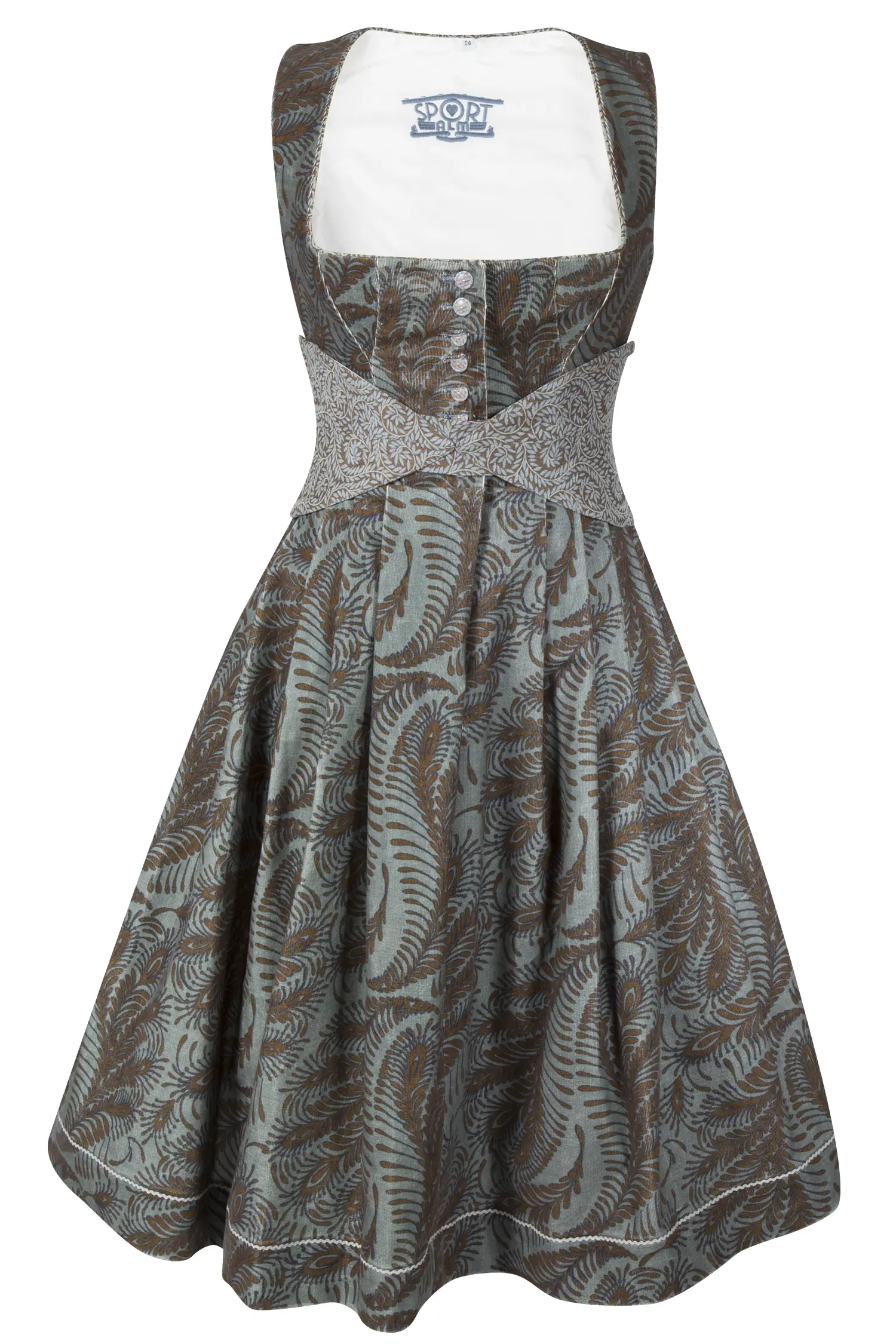 3099-0312-bl6-23-07b-1195 Sportalm Dirndl im Corddesign mit extra Gürtel