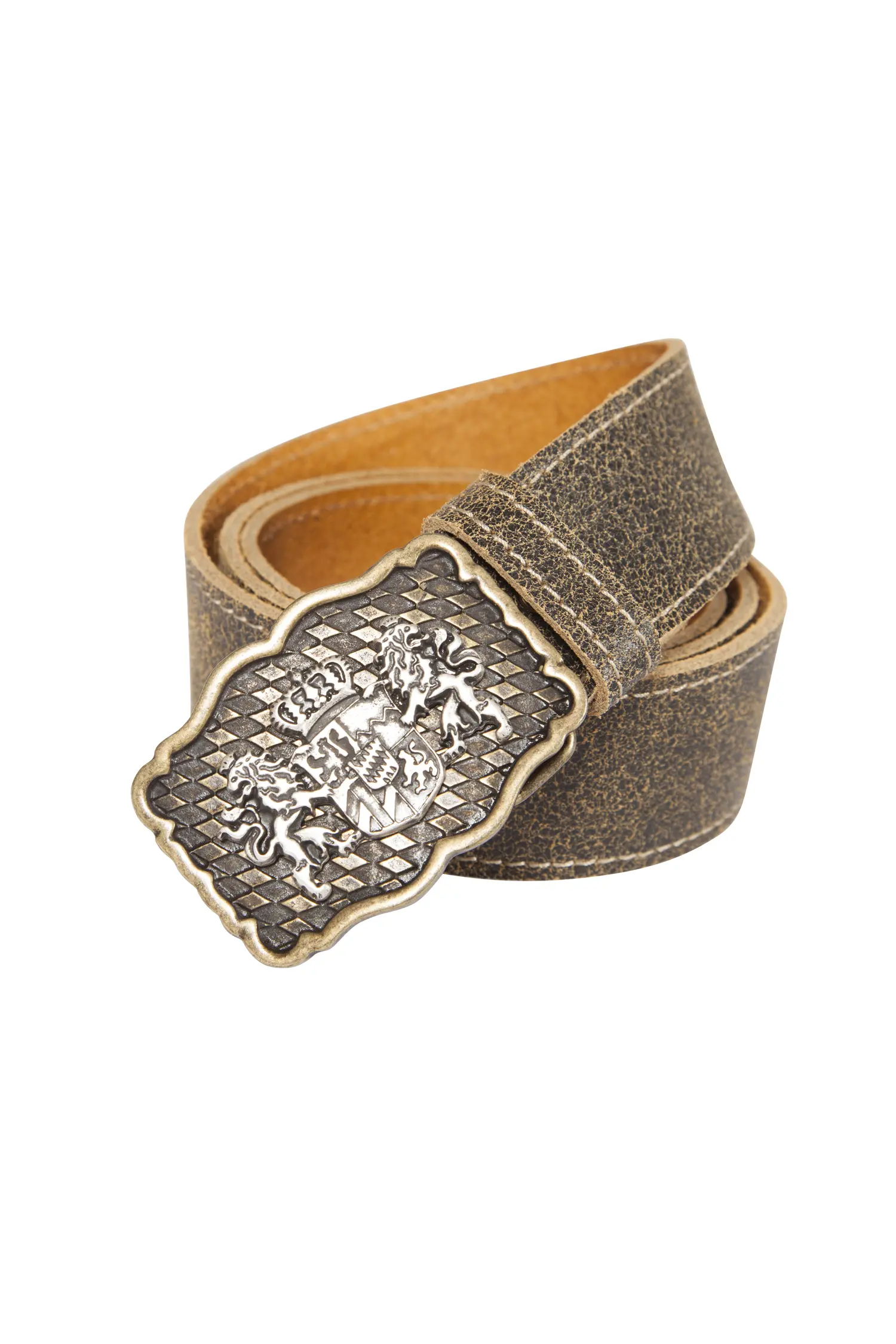 Trachtengürtel dunkelbraun mit Wappenschließe