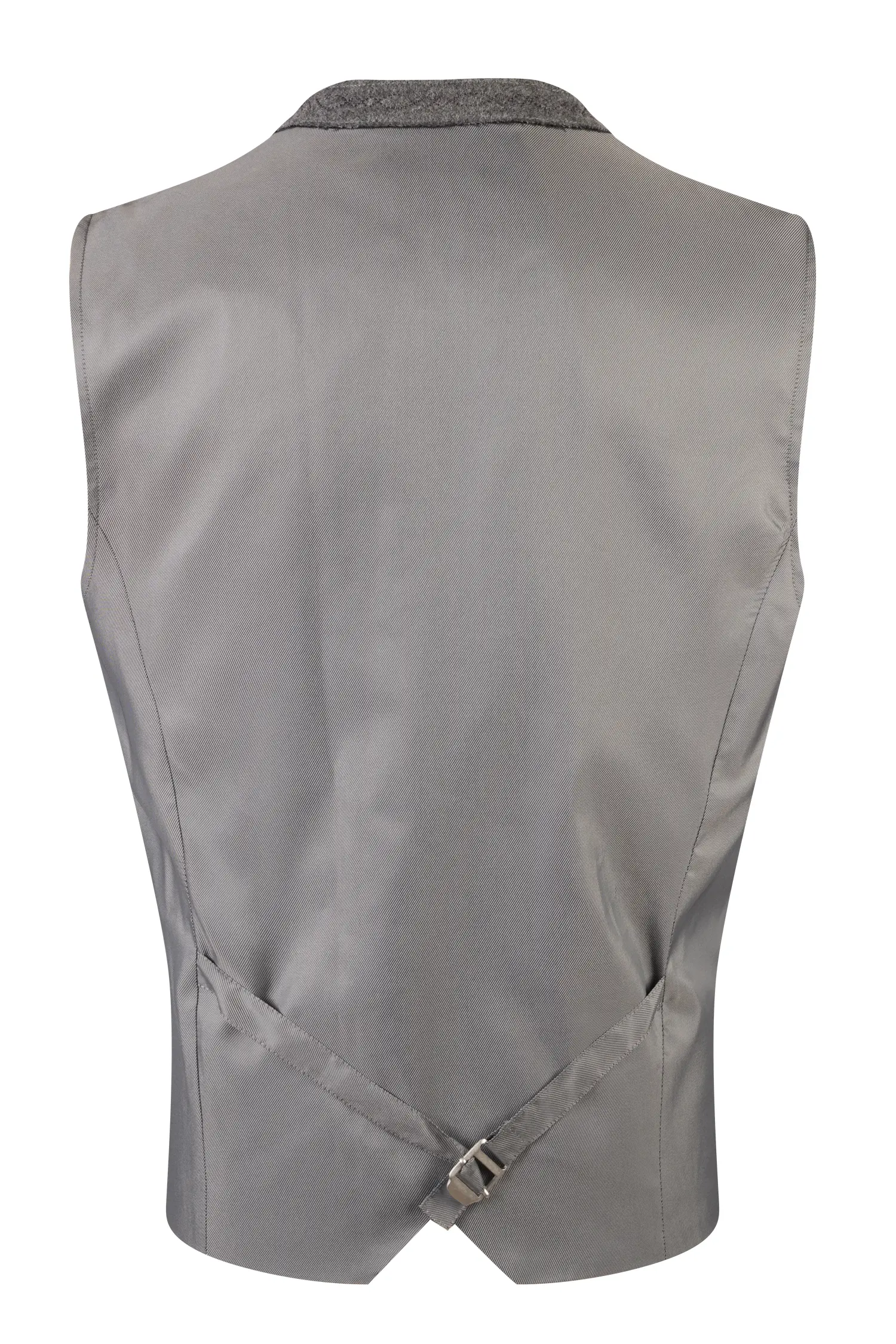 Trachtenweste Jules in dunkelblau / grau - Rückansicht