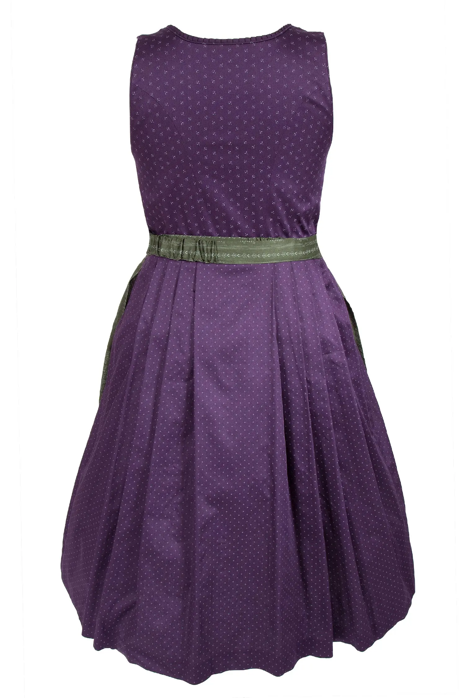 Midi Dirndl Kathi in aubergine und dunkelgrün XXl hinten