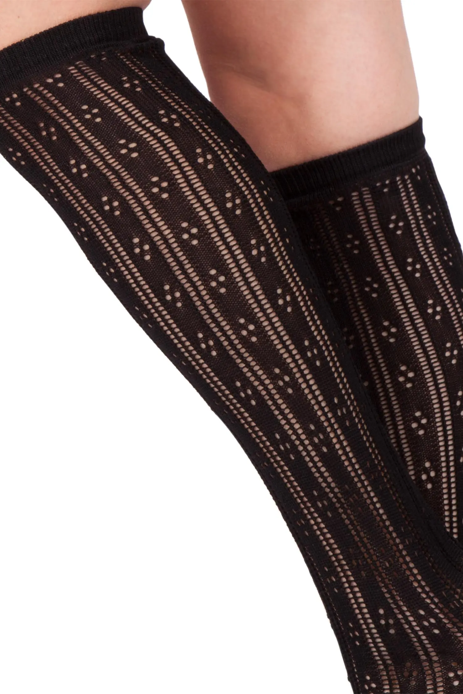 Damen Trachten Kniestrümpfe in schwarz Detail