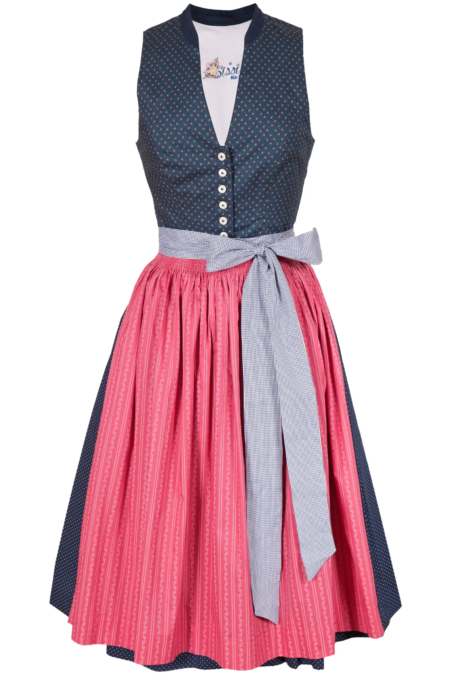 midi-dirndl-blau-beere-3091-1490-bl9-20-08b-2039-a Midi Dirndl in blau mit beerenfarbiger Schürze