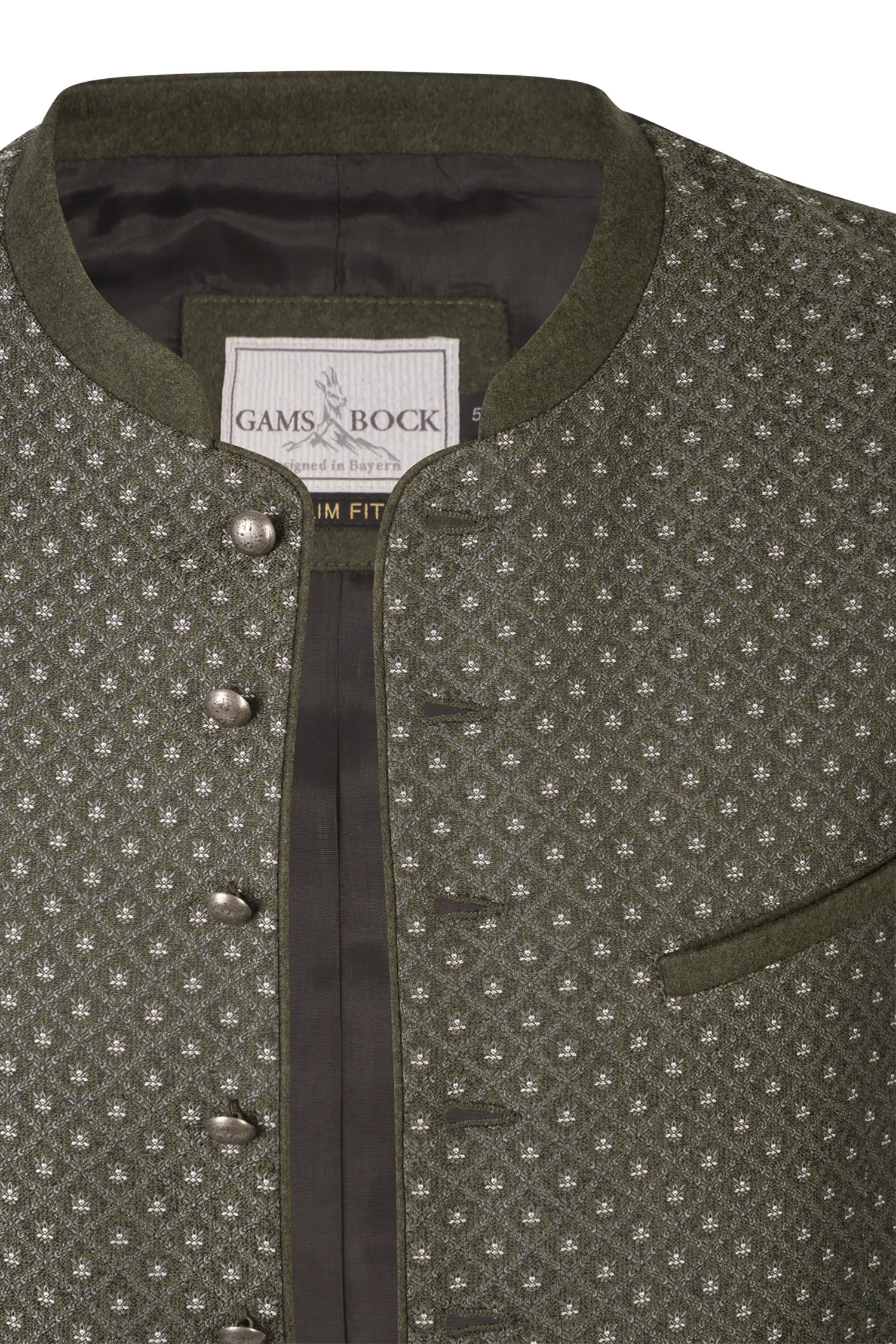 Trachtenweste Peter in tannengrün - Detail