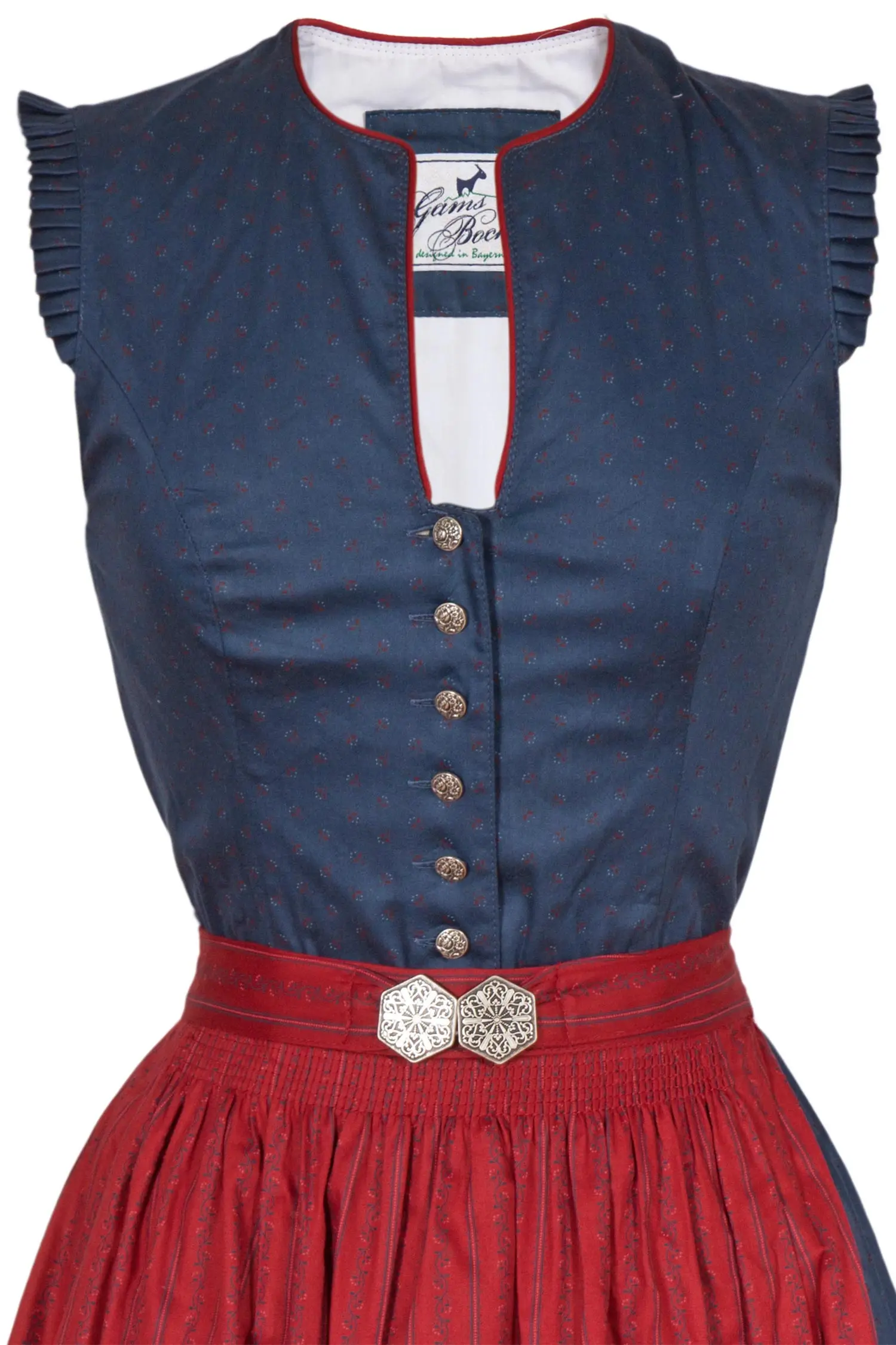 dirndl-hochgeschlossen-dunkelblau-rot-3091-1437-bl8-20-03c-7969-b Midi Dirndl Viktoria aus Baumwolle dunkelblau Mieder