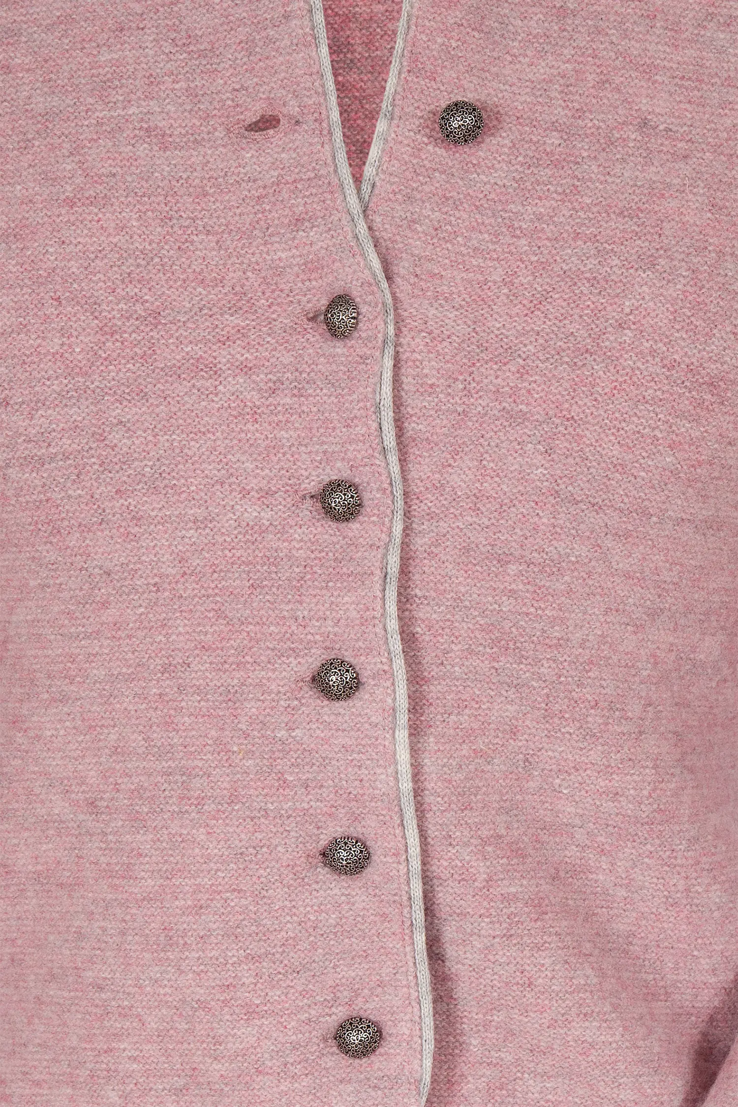 Trachten Strickjacke Dorika in rosa Detail