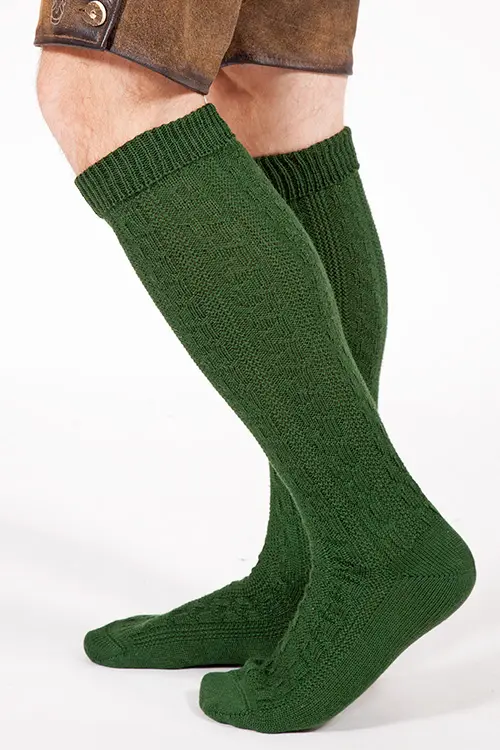 Trachten Kniestrümpfe aus Wolle in dunkelgrün