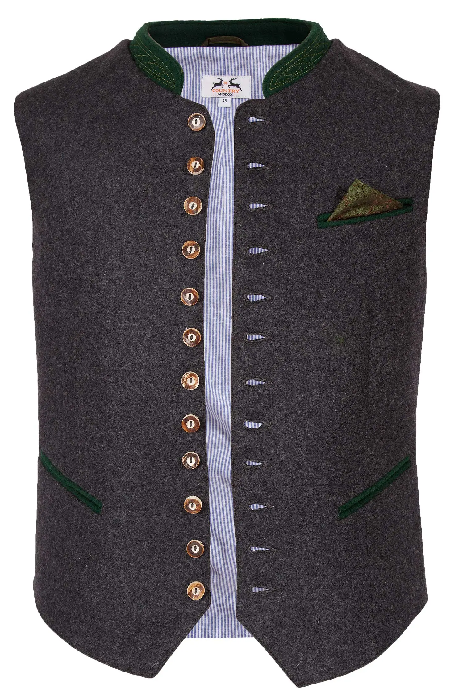 Trachtenweste Neuensee aus Loden in dunkelgrau