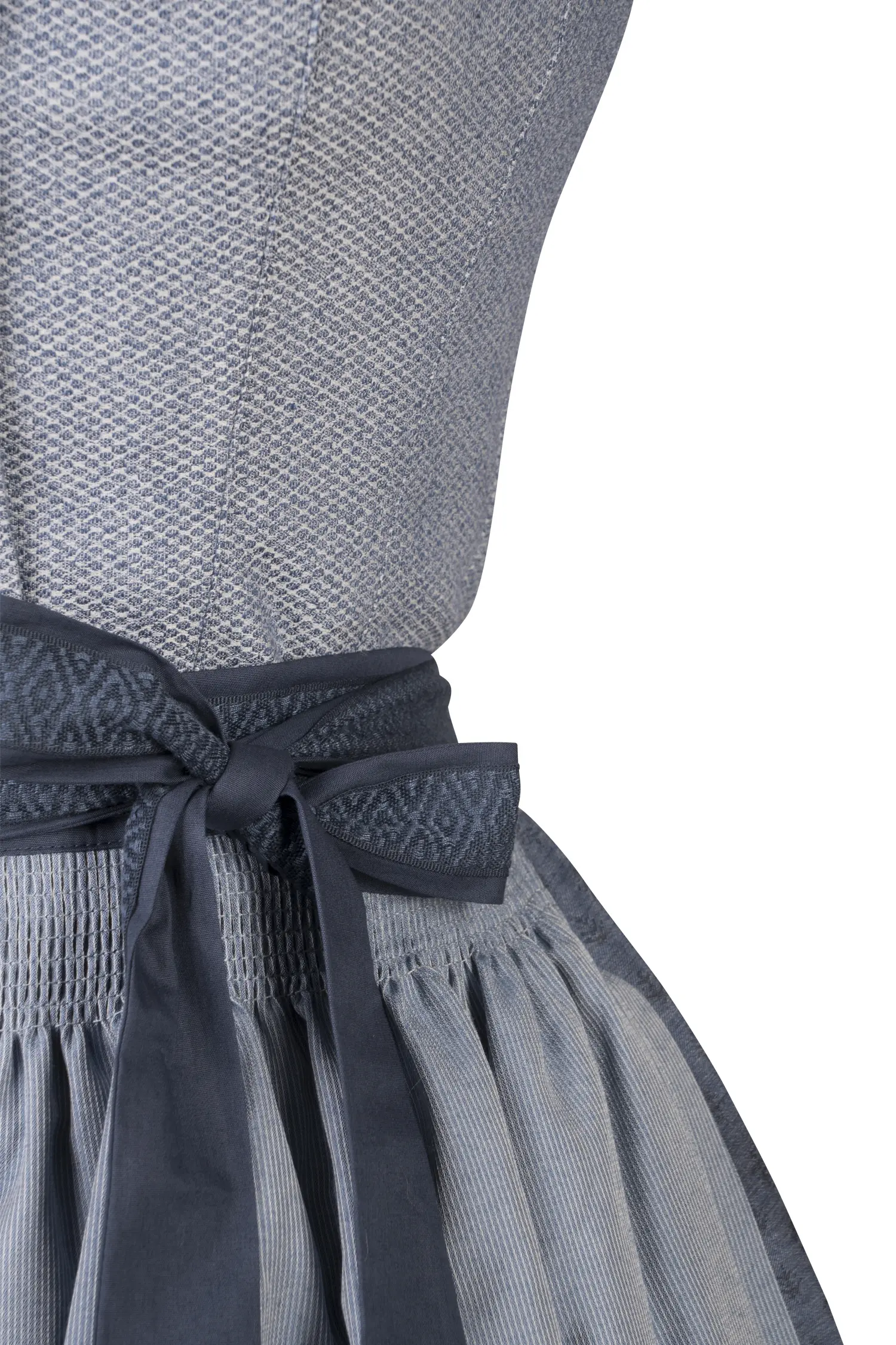 Blaues Designer Dirndl von Sissi ey! Detail Mieder