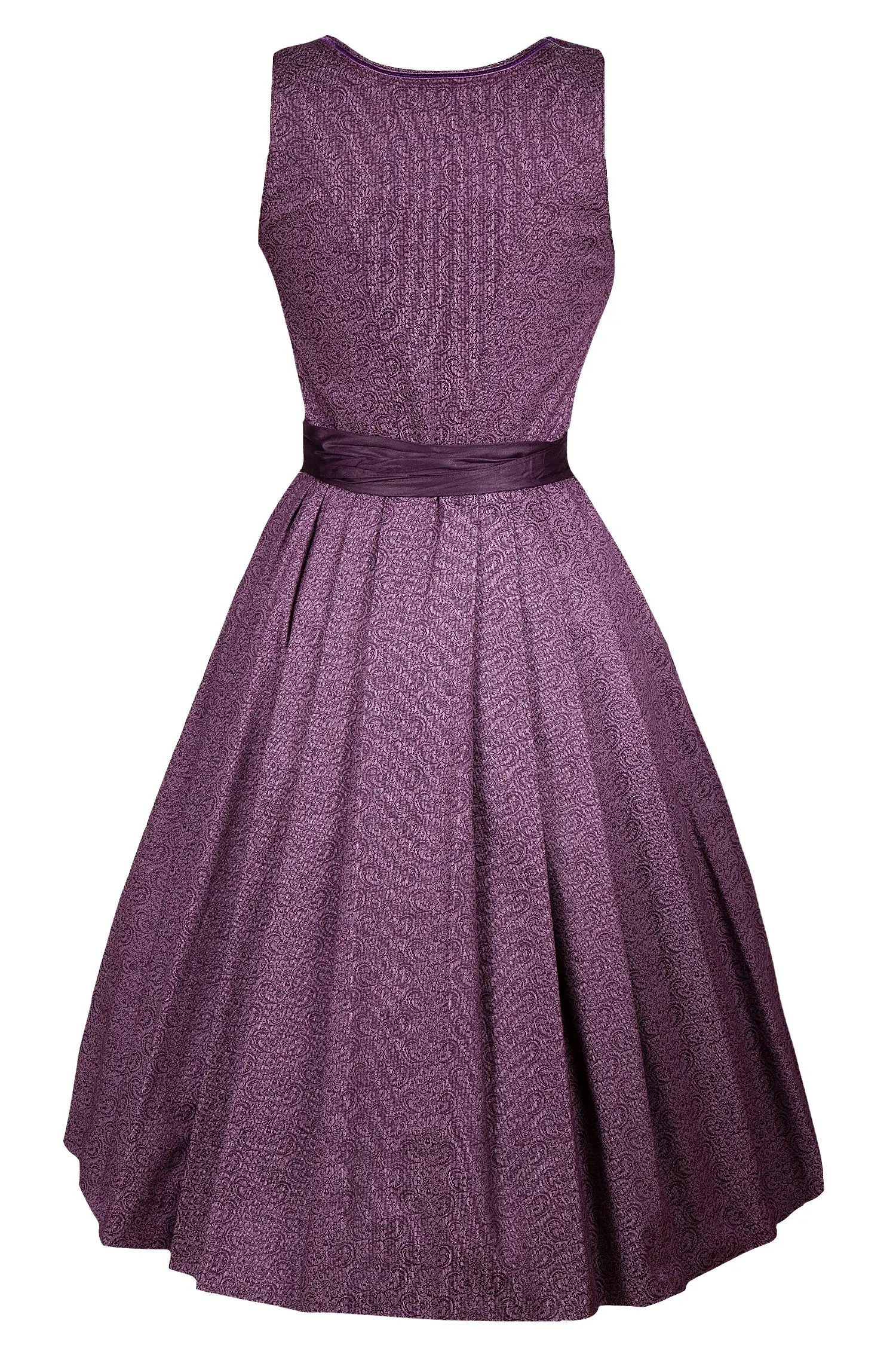 Dirndl in lila mit Ornamentenmuster - Rückseite