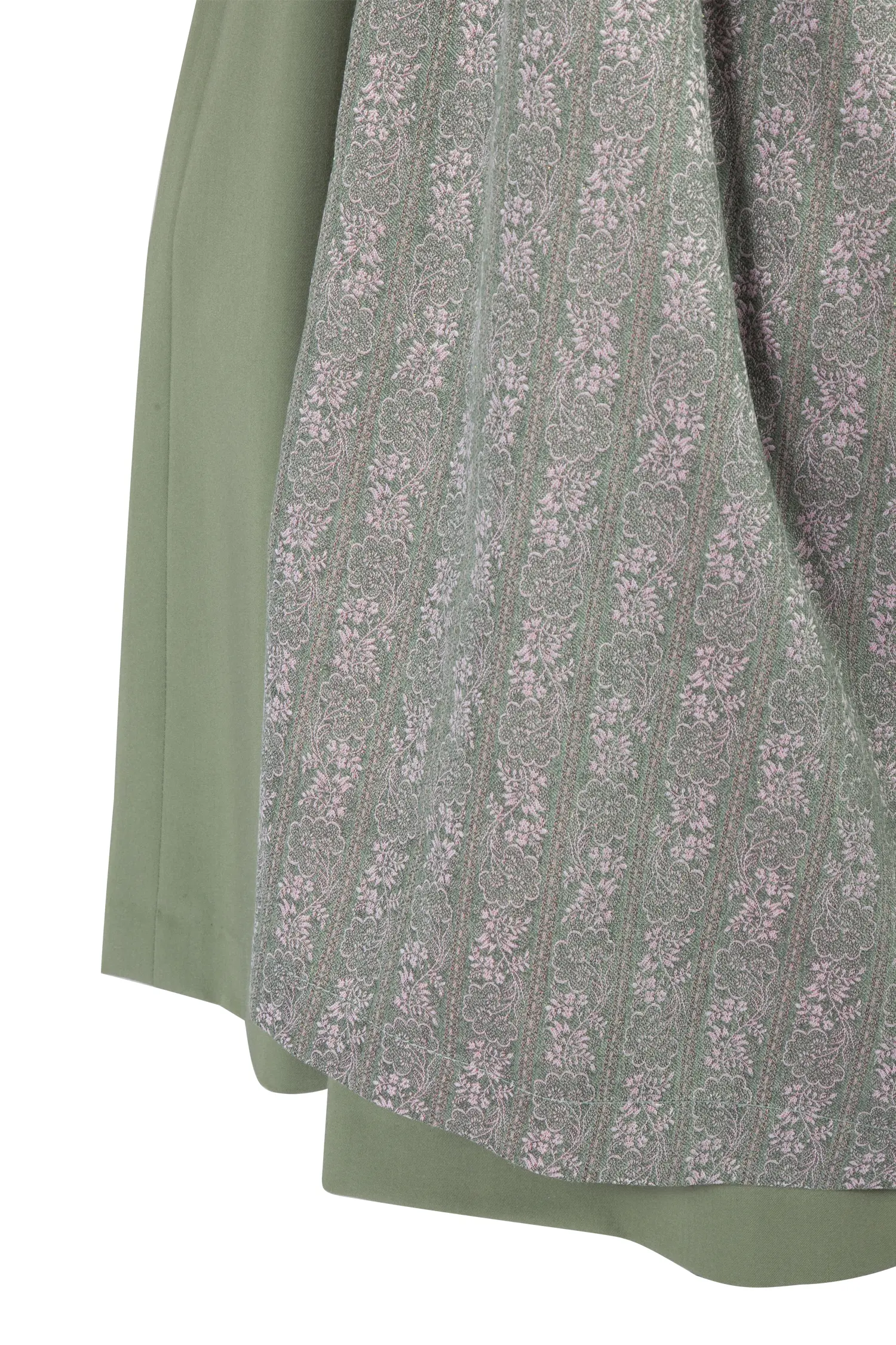 Dirndl Kamilla in lindgrün / rosa - Detail Rock