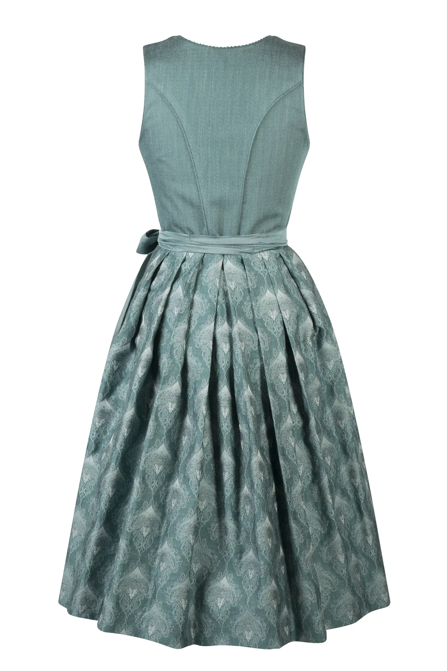 3098-0431-tk6-24-04-2904914 Dirndl Kaja in Petrolfarben Rückansicht