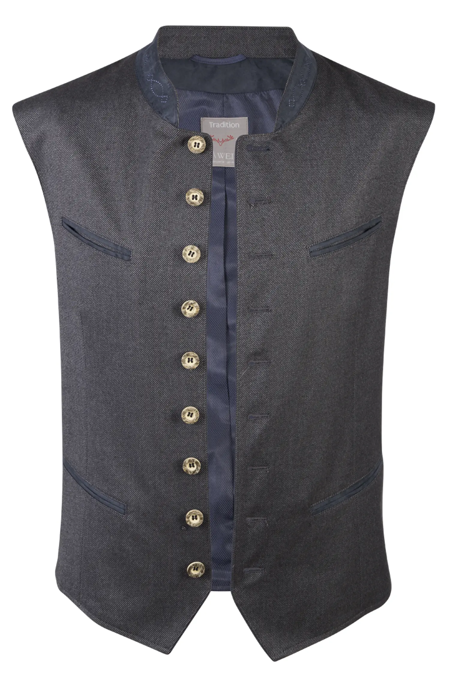 Trachtenweste Bodensee in dunkelblauer Wolleoptik