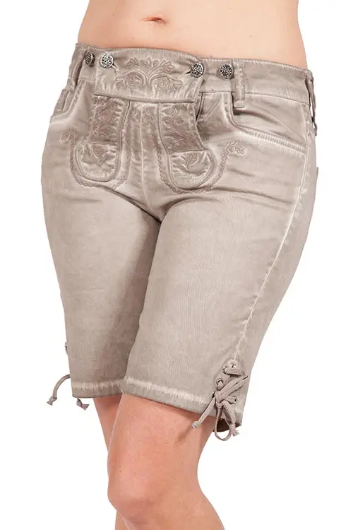 Kurze Damen Trachten Bermuda Franzi in Stein 