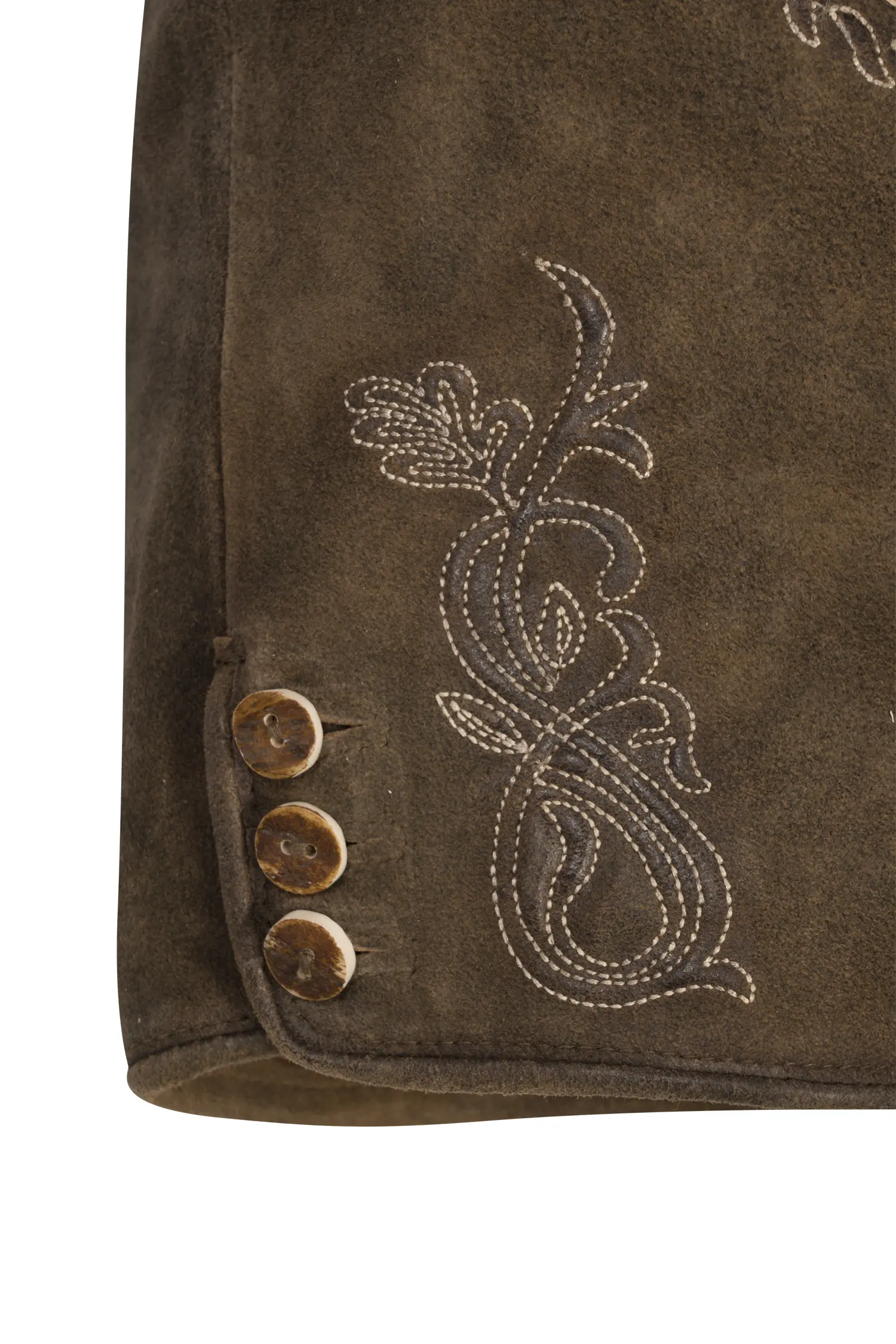 2611-1140-3na-24-04-1204686 Lederhose Angelina in Mittelbraun Detail Stickerei