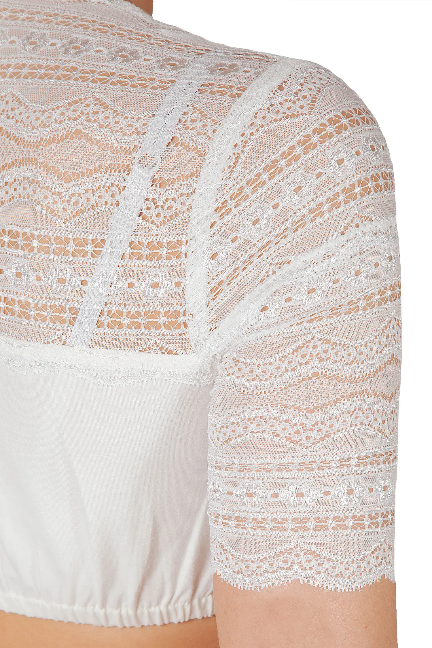 Dirndlbluse Gusta-Finja aus Spitze in off white - Detail Ärmel