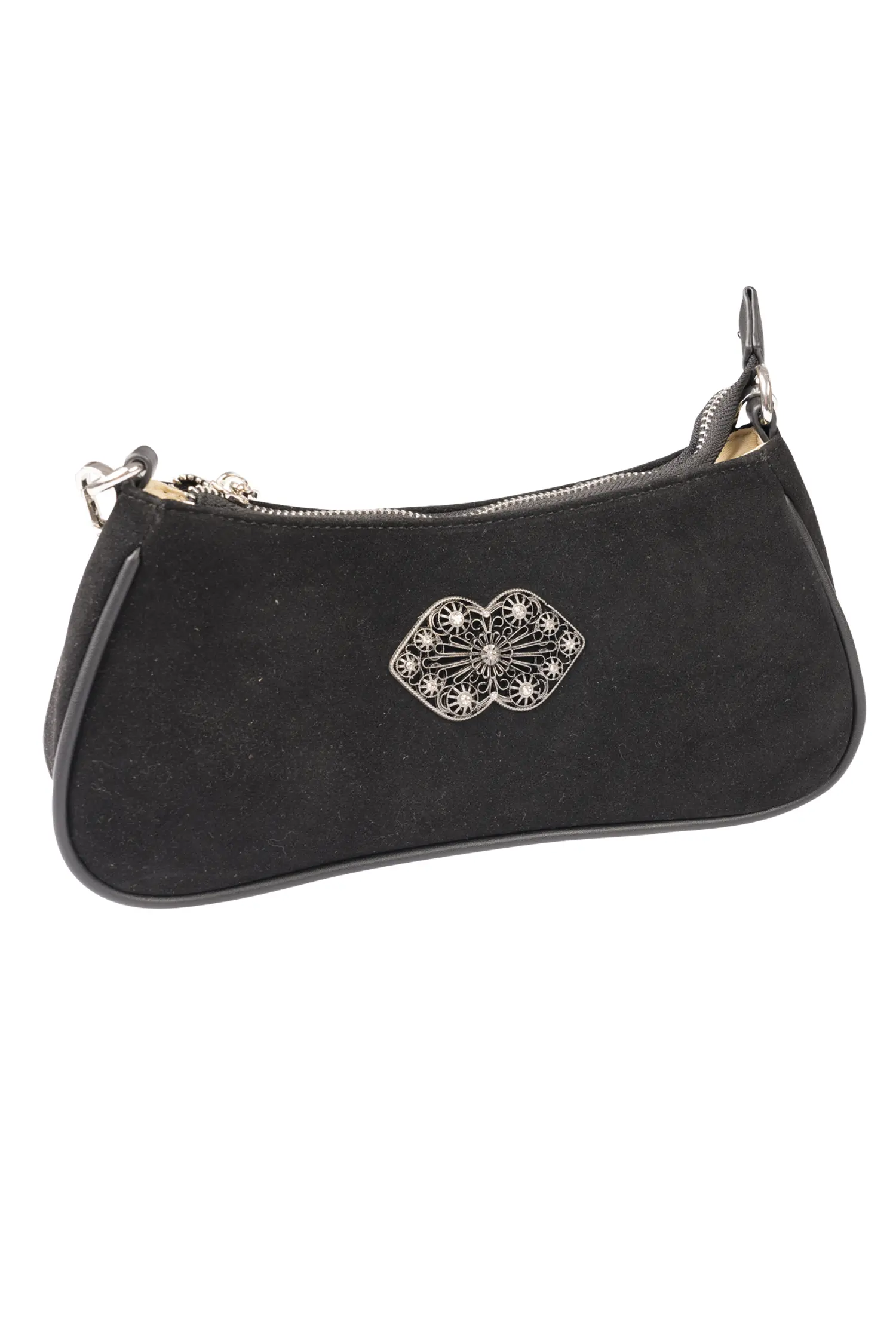 4132-1241-sw2-23-08-2402712 Trachtentasche schwarz mit Strass und Wechselriemen