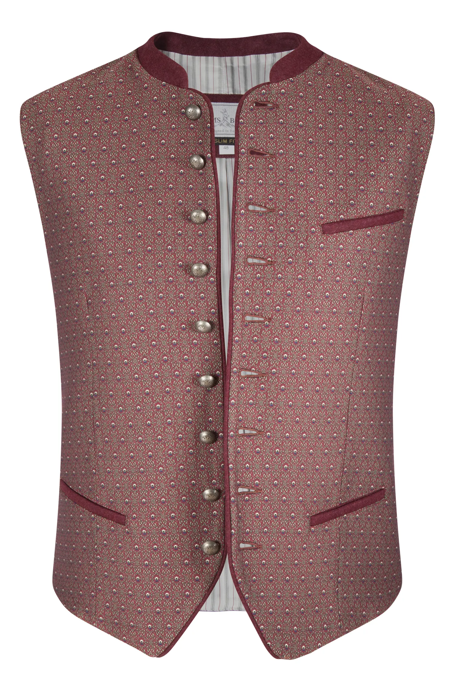 1345-0201-RT823-05-b6472-1 Trachtenweste in bordeaux von Gamsbock