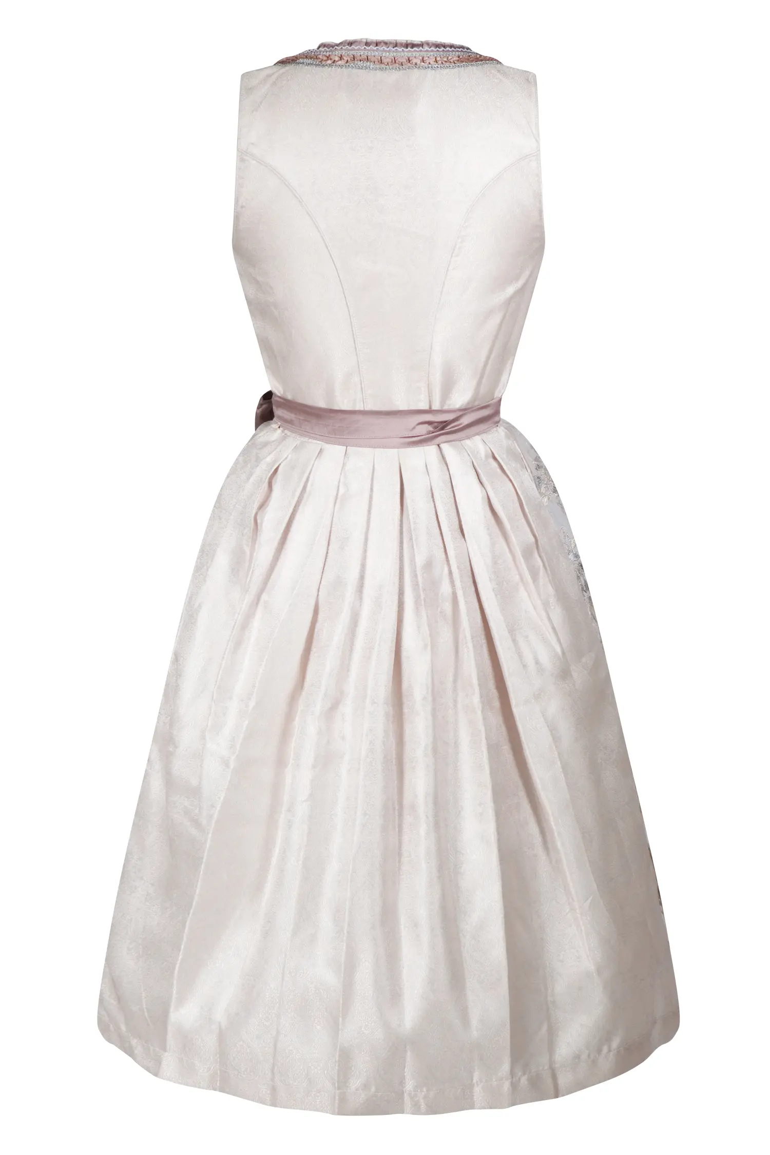 Dirndl Lacey in puder / grau - Detail Rückansicht