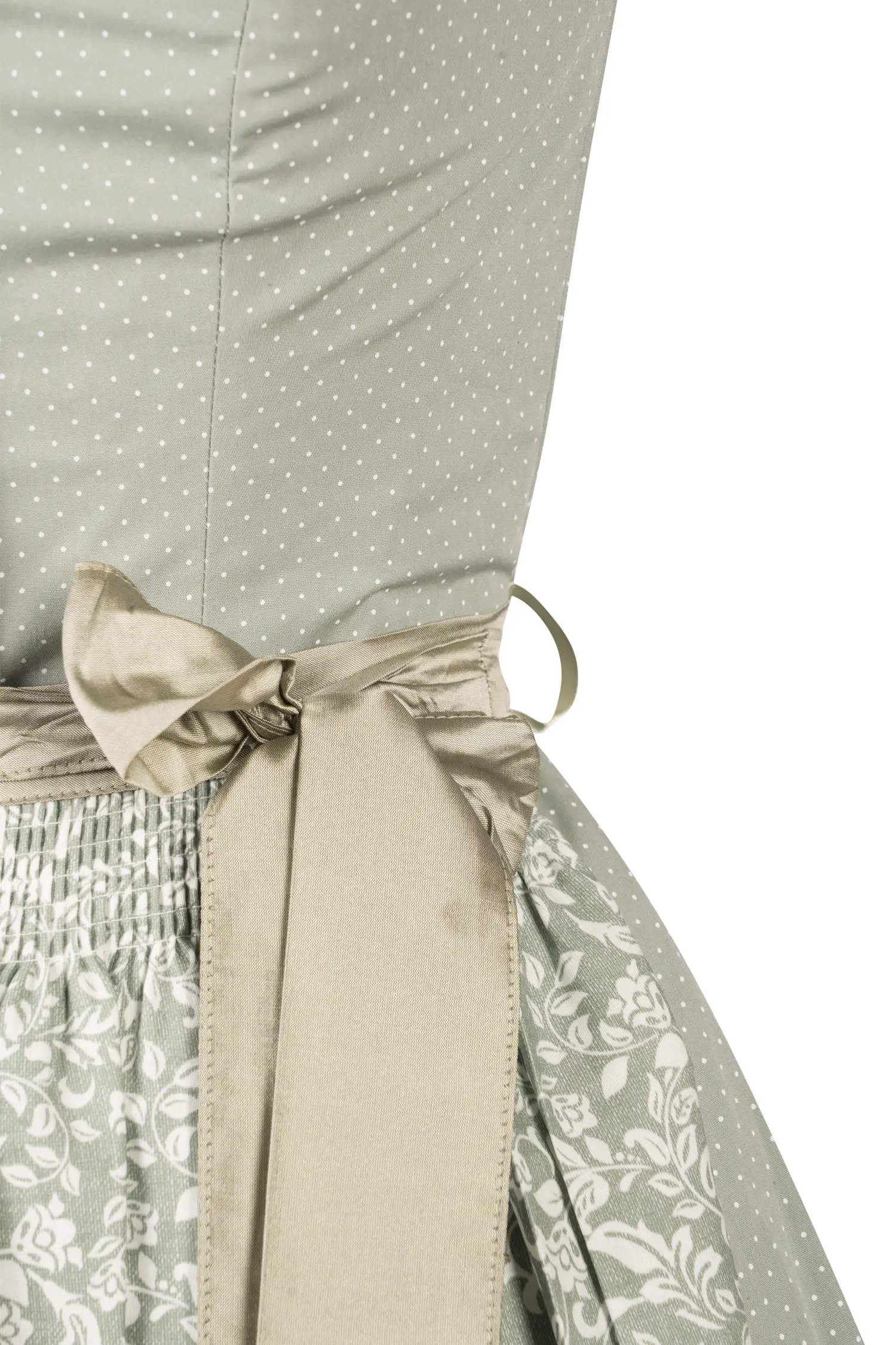 Dirndl Rhianna in Salbei Farben Detail Mieder