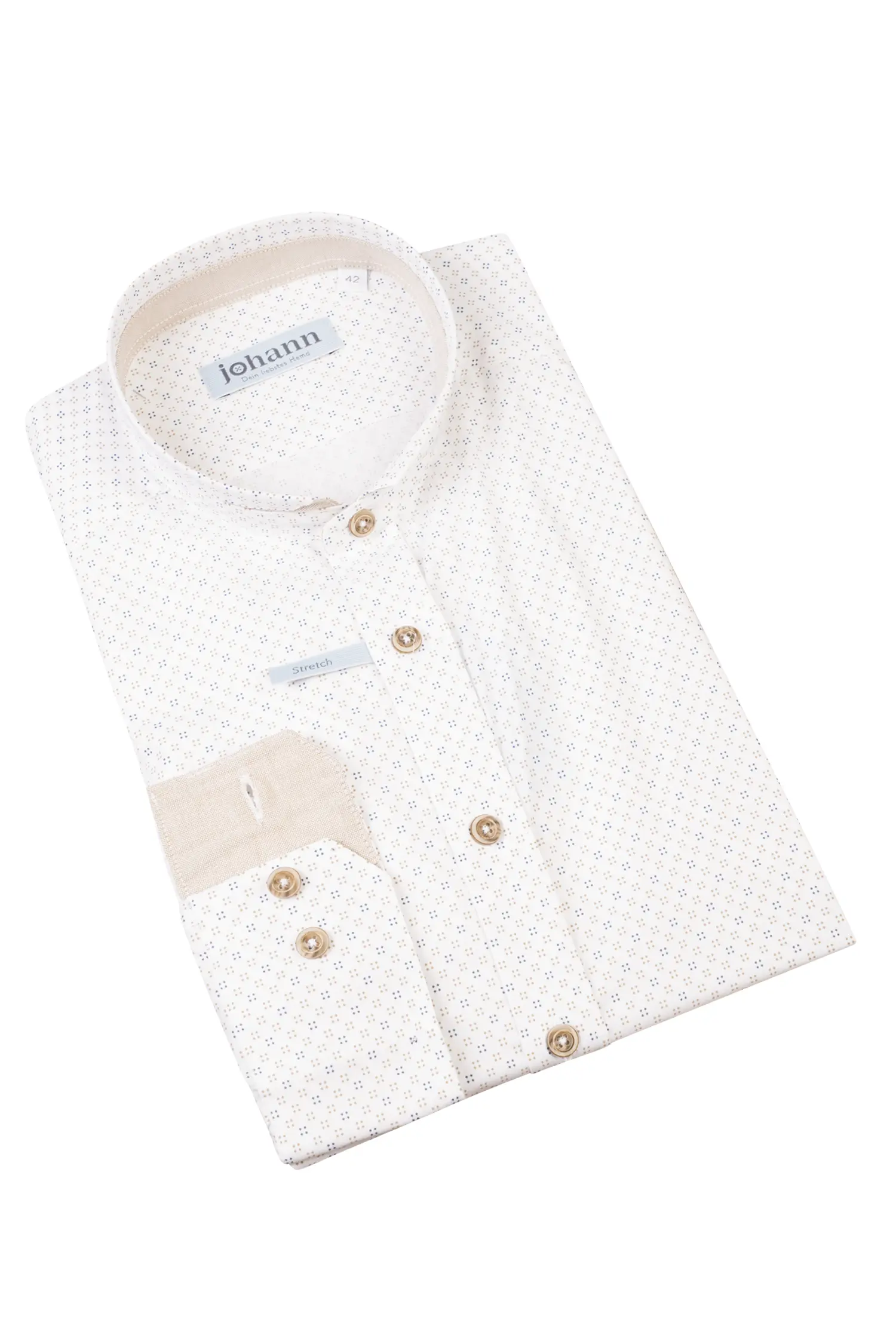 Stretch-Trachtenhemd mit modischem All-Over Print