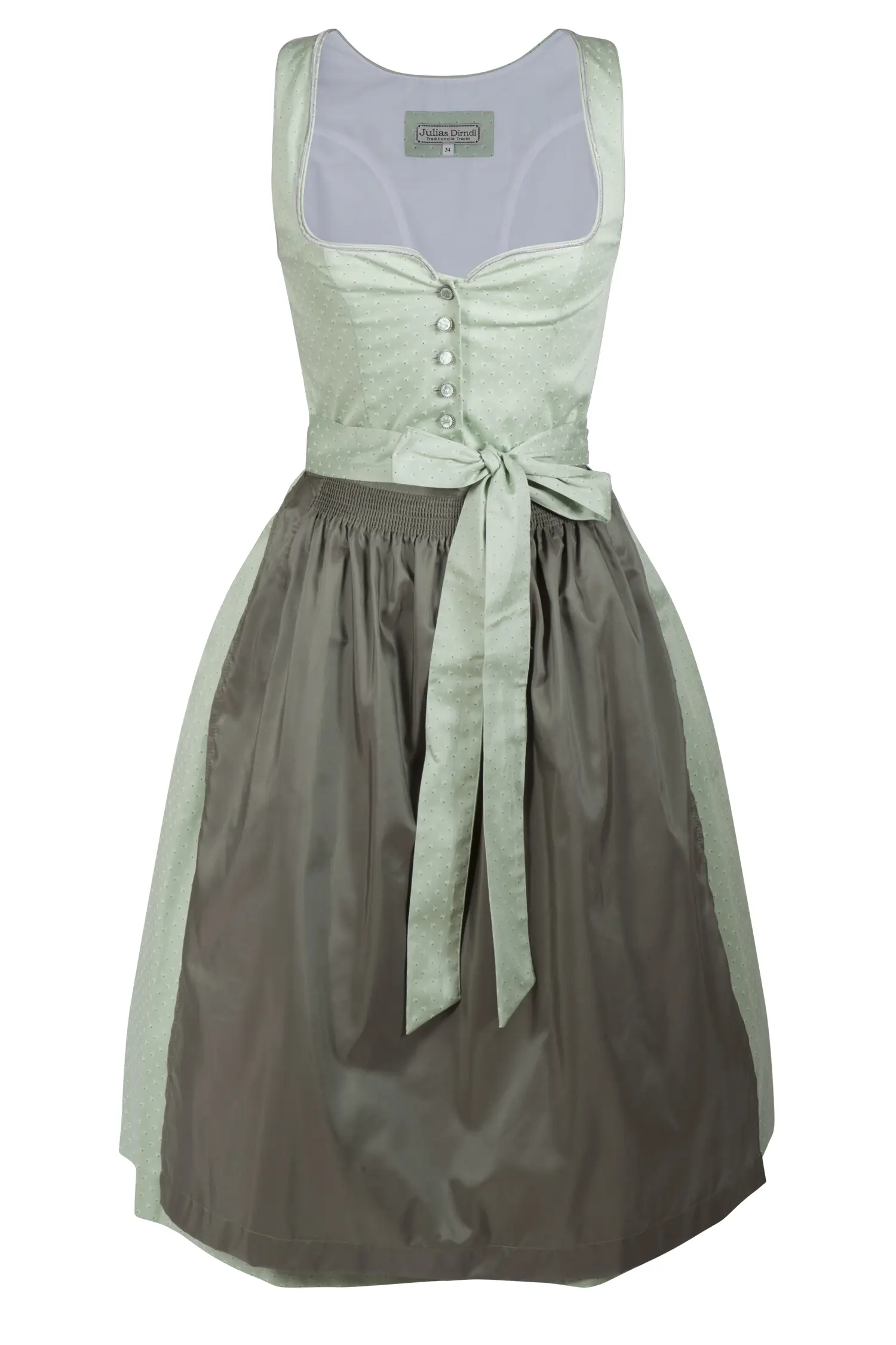 3091-1523-gn2-23-05f-7718 Limitiertes Dirndl Kathrin in hellgrün / salbei