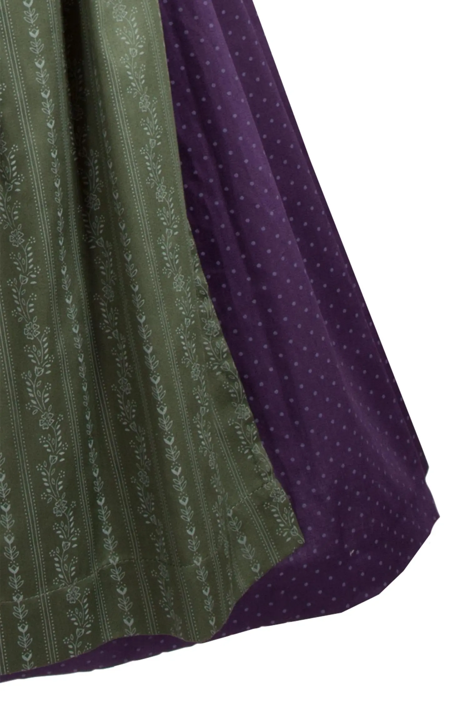 Midi Dirndl Kathi in aubergine und dunkelgrün Schürze